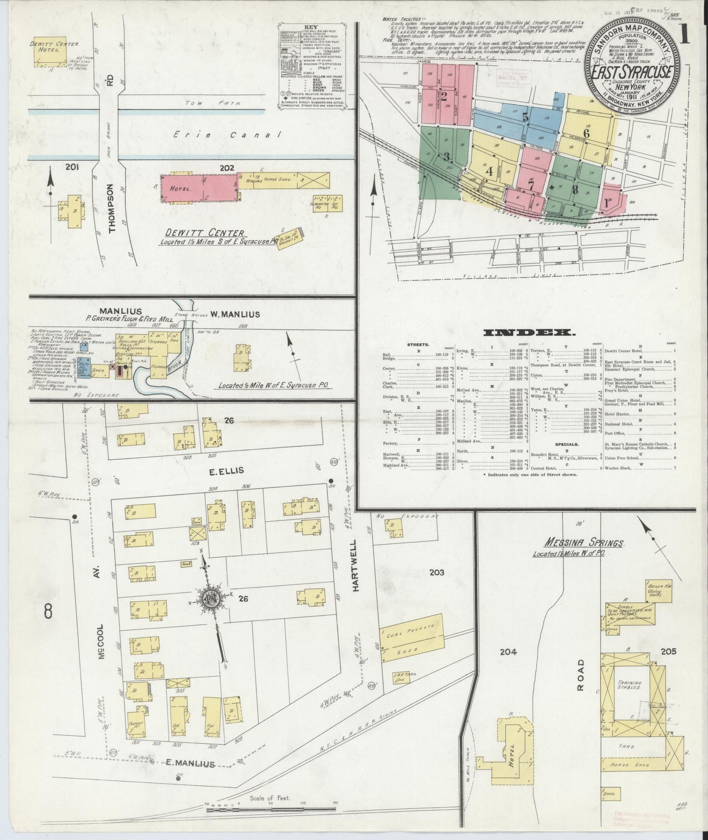 Sanborn Fire Insurance Map from East Syracuse, Onondaga County, New York. (1911) – Historic Sanborn Fire Insurance Map Print