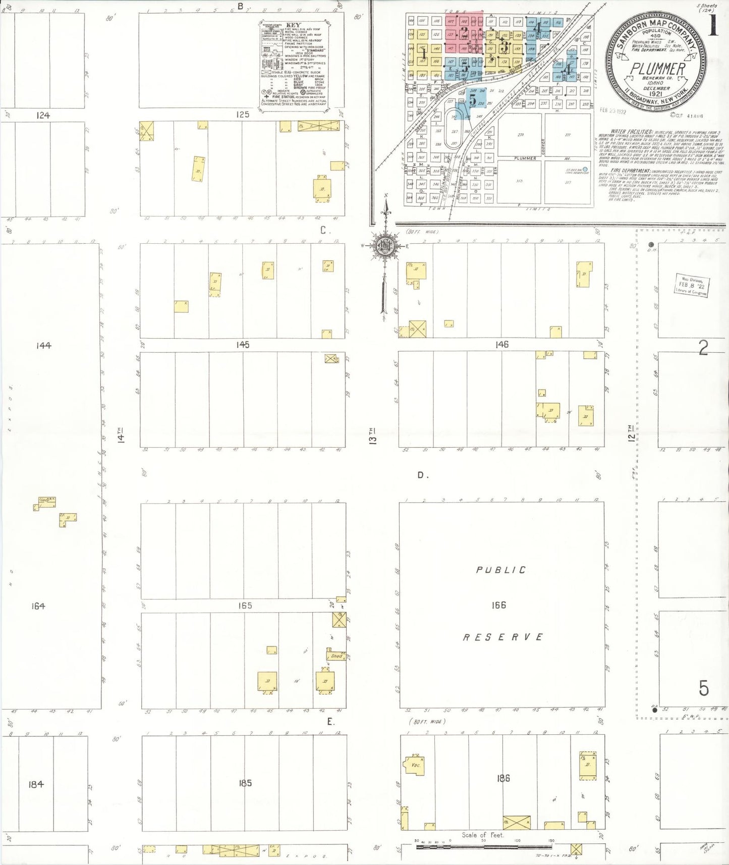 Sanborn Fire Insurance Map from Plummer, Benewah County, Idaho. (1921) – Historic Sanborn Fire Insurance Map Print