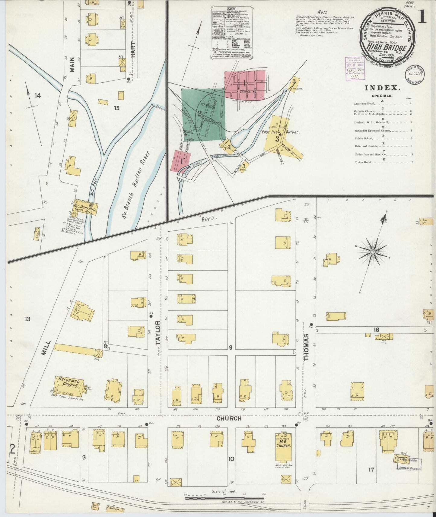Sanborn Fire Insurance Map from High Bridge, Hunterdon County, New Jersey. (1901) – Historic Sanborn Fire Insurance Map Print