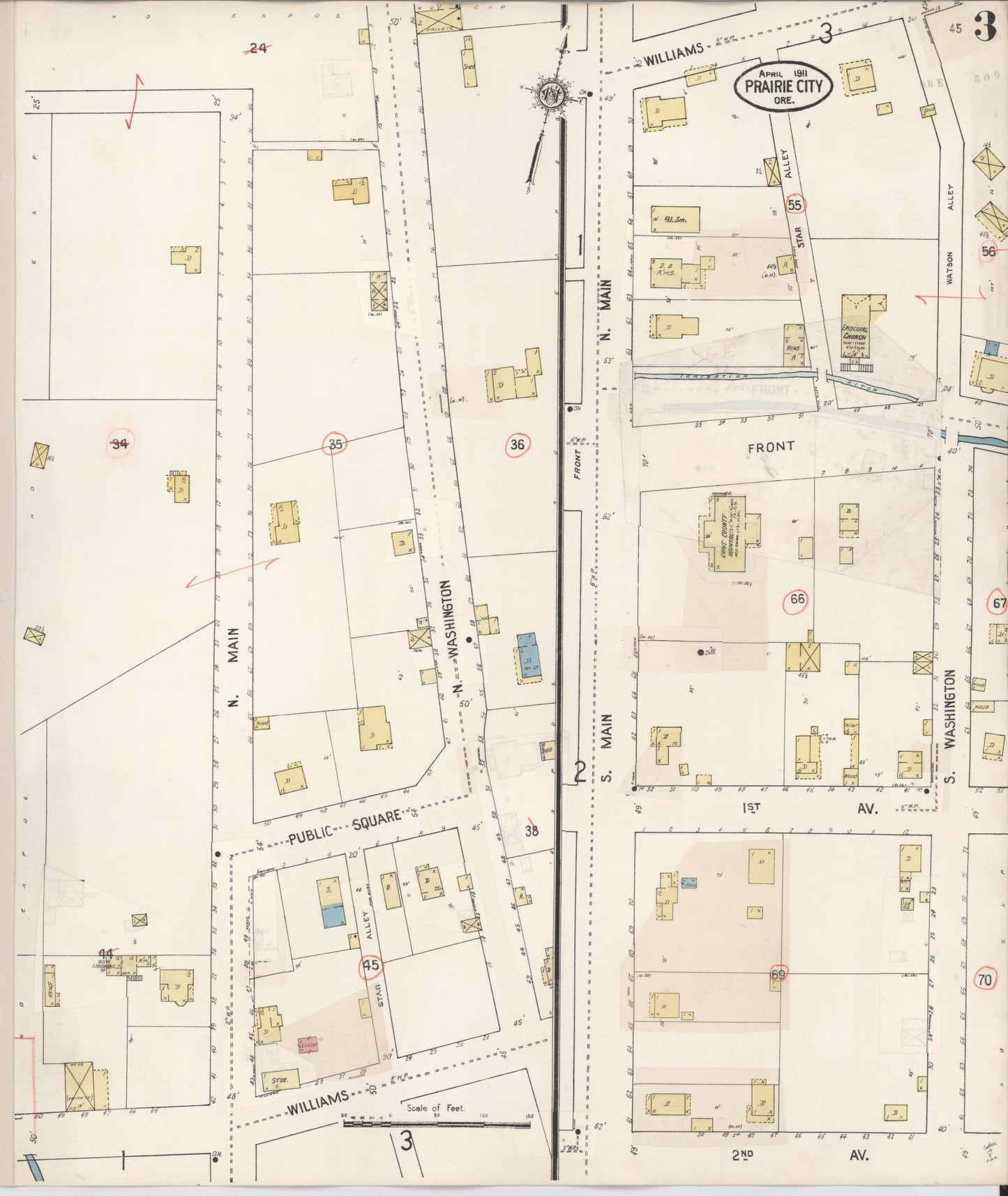 Sanborn Fire Insurance Map from Prairie City, Grant County, Oregon (1930), Sheet #0003 - Complete Map Set gallery image, historic Sanborn map, vintage wall art, Oregon Oregon