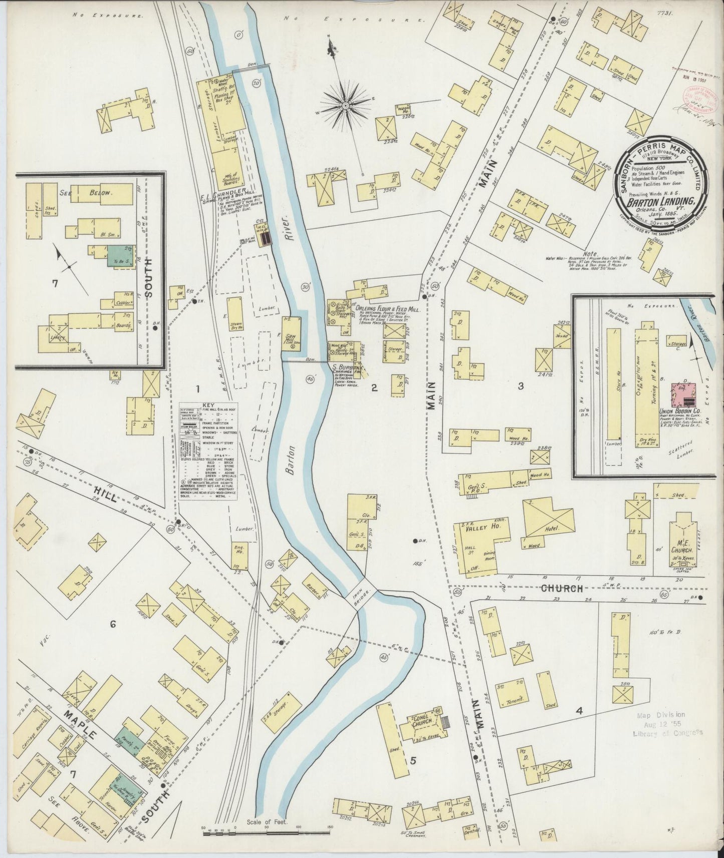 Sanborn Fire Insurance Map from Barton Landing, Orleans County, Vermont. (1895) – Historic Sanborn Fire Insurance Map Print