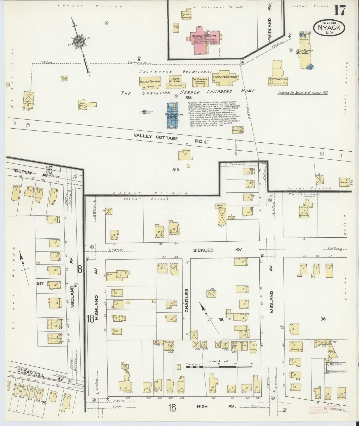 Sanborn Fire Insurance Map from Nyack, Rockland County, New York. (1910), Sheet #0017