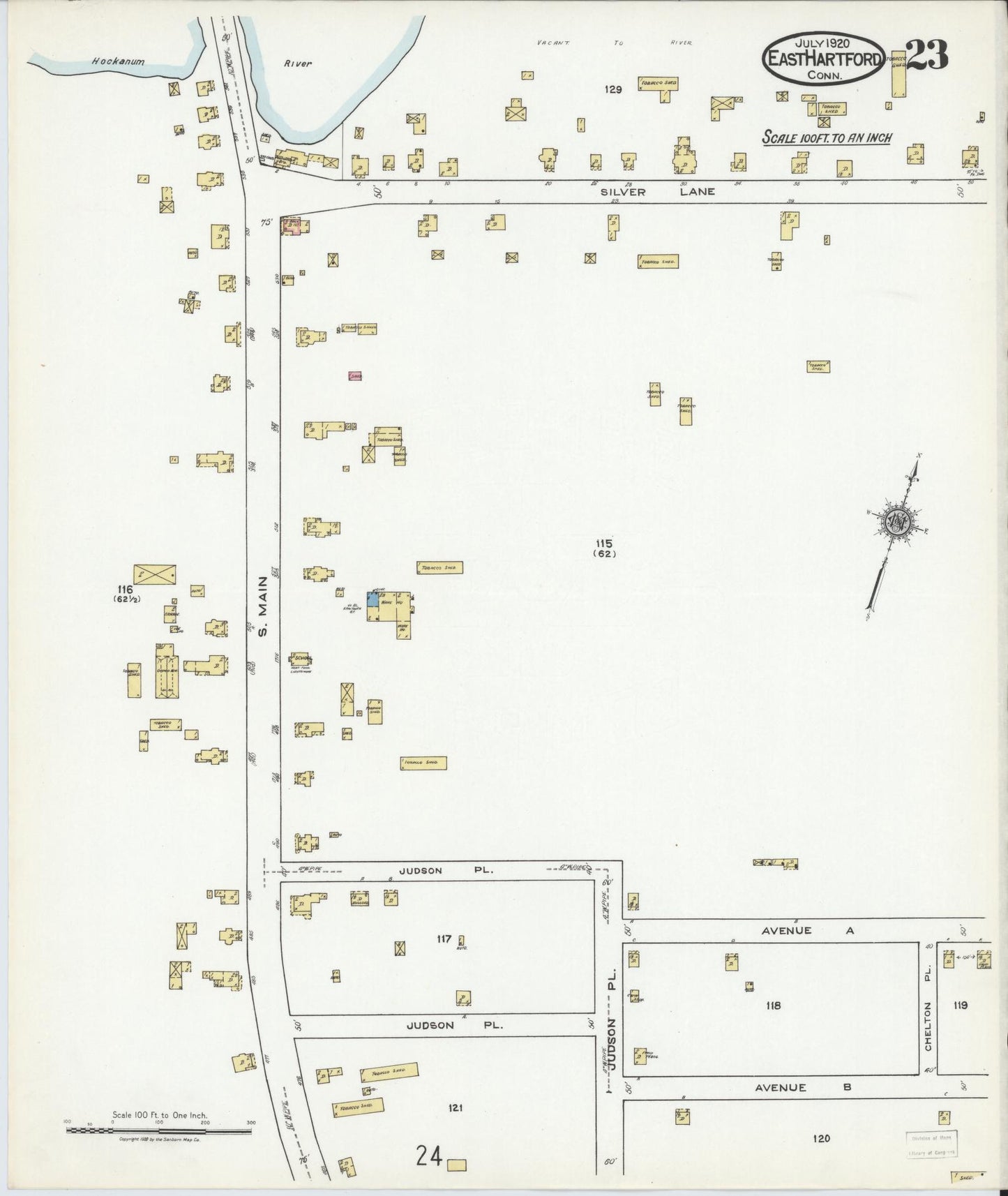 Sanborn Fire Insurance Map from East Hartford, Hartford County, Connecticut (1920), Sheet #0023 - Historic Sanborn Fire Insurance Map Print, vintage old map wall art, antique decor, genealogy gift, Connecticut Connecticut map