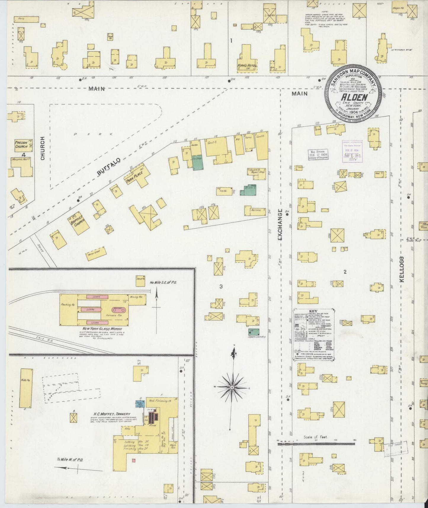 Sanborn Fire Insurance Map from Alden, Erie County, New York. (1904) – Historic Sanborn Fire Insurance Map Print