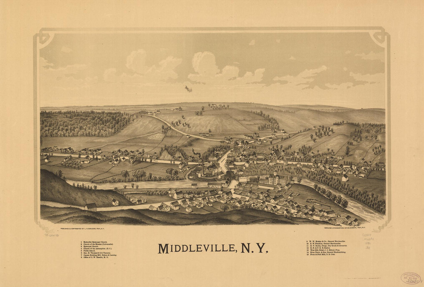 Middleville, N.Y. (1890) – Historic Bird’s-Eye View Panorama Print