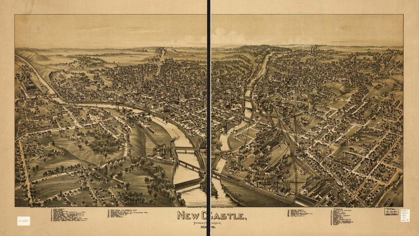 New Castle, Pennsylvania 1896 (1896) – Historic Bird’s-Eye View Panorama Print