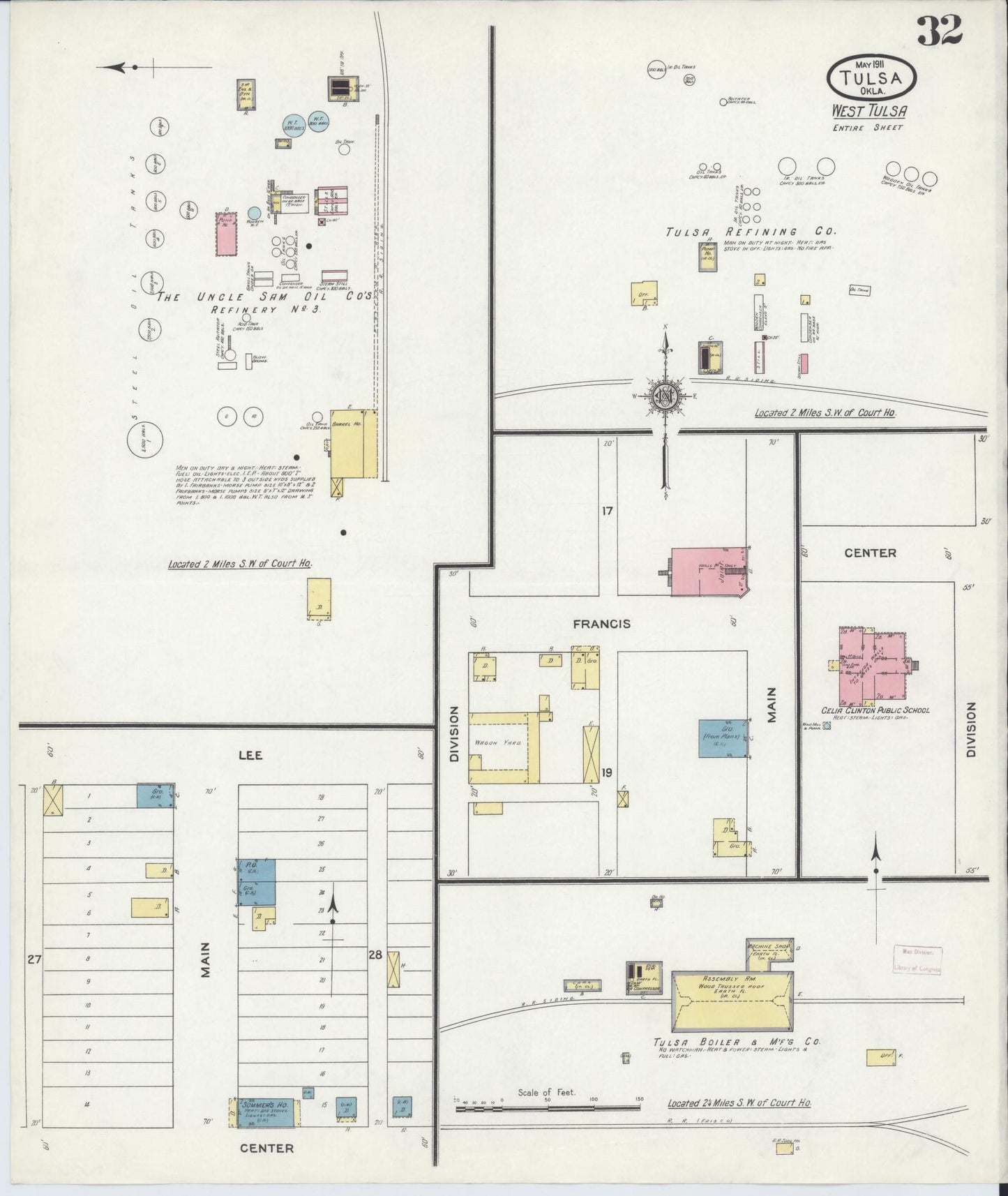 Sanborn Fire Insurance Map from Tulsa, Tulsa County, Oklahoma (1911), Sheet #0032 - Complete Map Set gallery image, historic Sanborn map, vintage wall art, Oklahoma Oklahoma