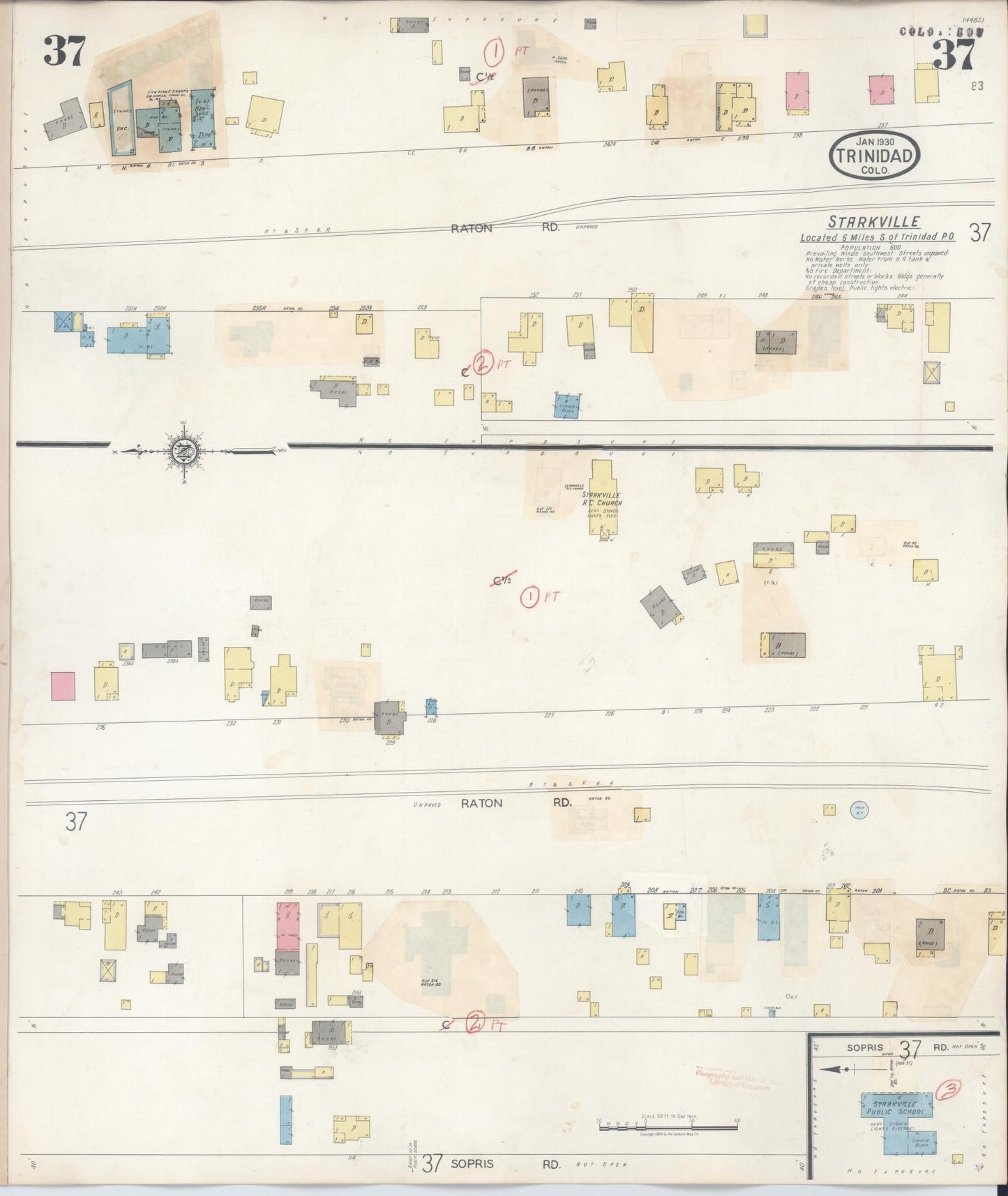 Sanborn Fire Insurance Map from Trinidad, Las Animas County, Colorado (1948), Sheet #0037 - Complete Map Set gallery image, historic Sanborn map, vintage wall art, Colorado Colorado