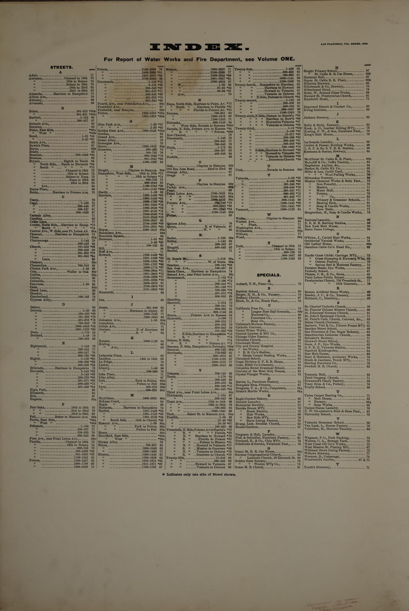 Sanborn Fire Insurance Map from San Francisco, San Francisco County, California. (1889) – Historic Sanborn Fire Insurance Map Print