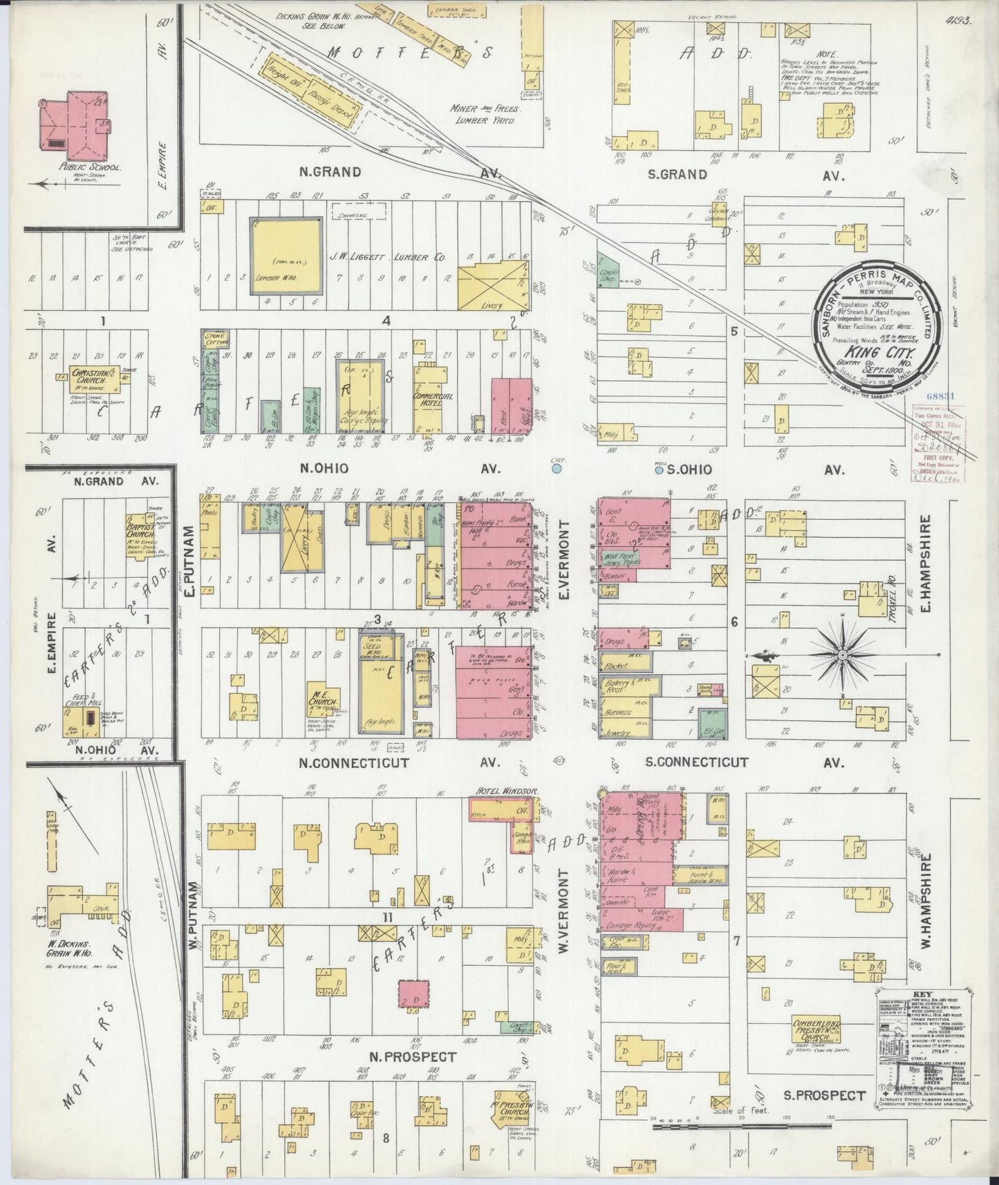 Sanborn Fire Insurance Map from King City, Gentry County, Missouri (1900), Sheet #0001 - Historic Sanborn Fire Insurance Map Print, vintage old map wall art, antique decor, genealogy gift, Missouri Missouri map