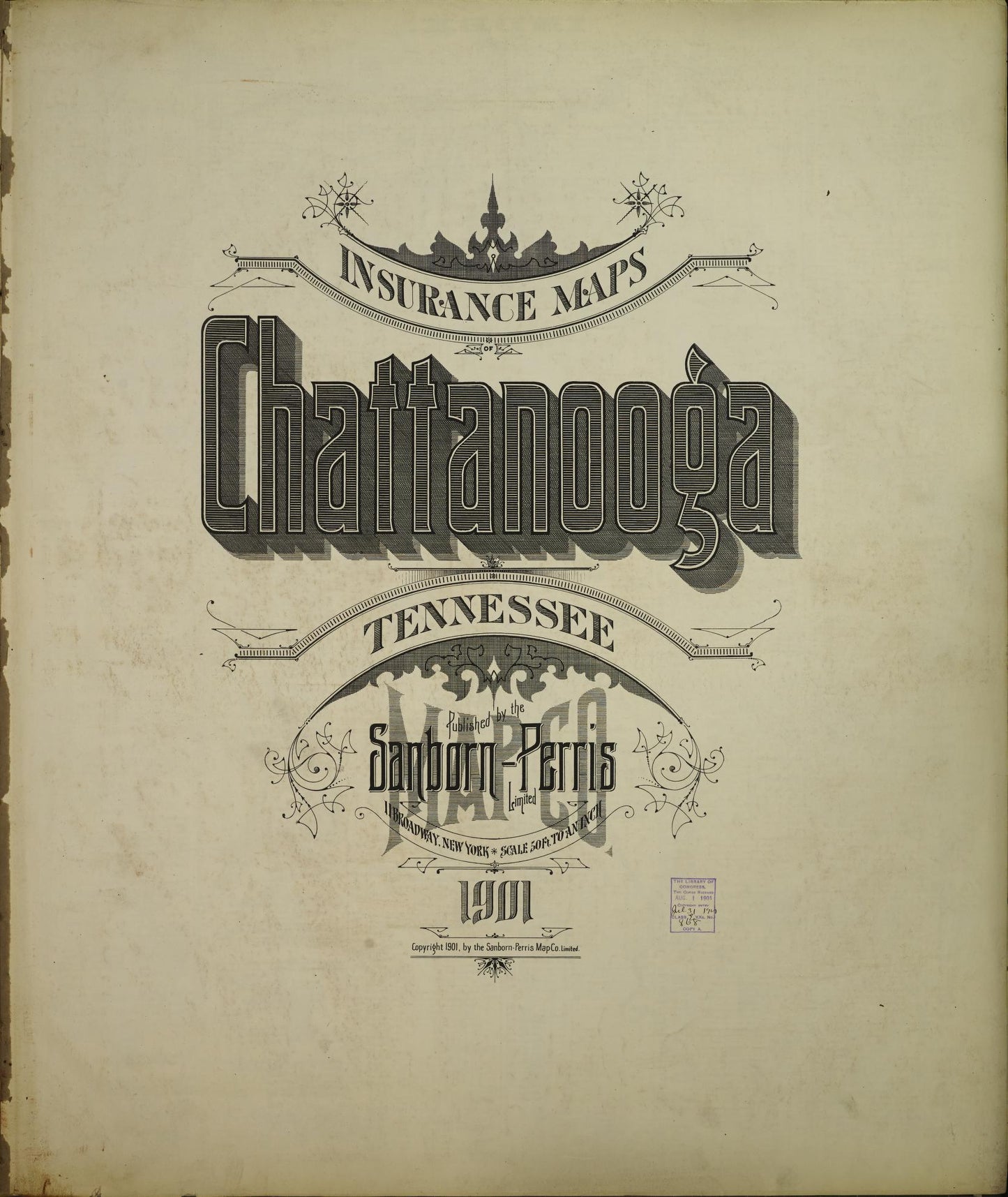Sanborn Fire Insurance Map from Chattanooga, Hamilton County, Tennessee. (1901) – Historic Sanborn Fire Insurance Map Print
