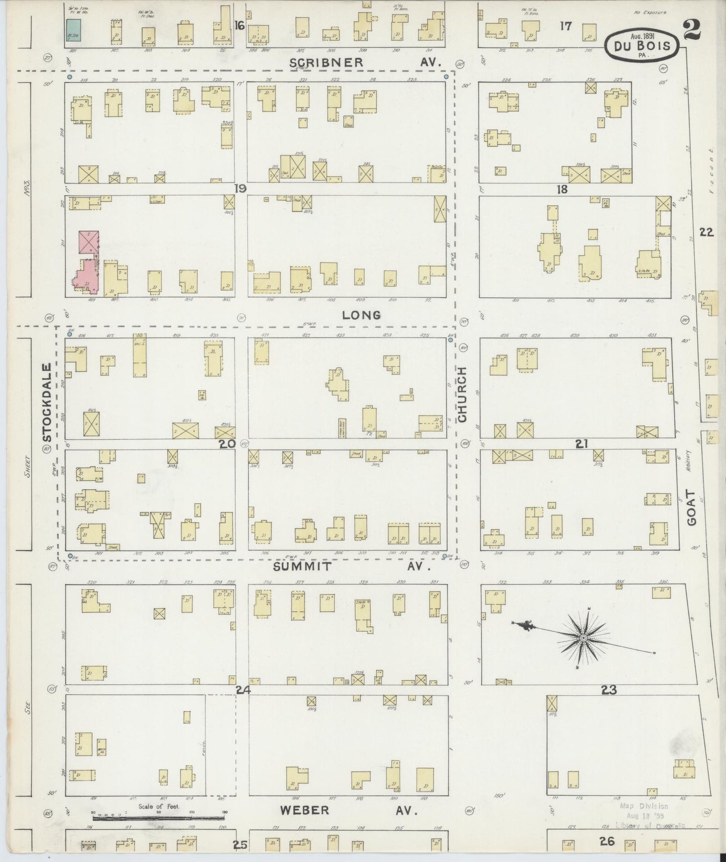 Sanborn Fire Insurance Map from Du Bois, Clearfield County, Pennsylvania (1891), Sheet #0002 - Historic Sanborn Fire Insurance Map Print, vintage old map wall art, antique decor, genealogy gift, Pennsylvania Pennsylvania map