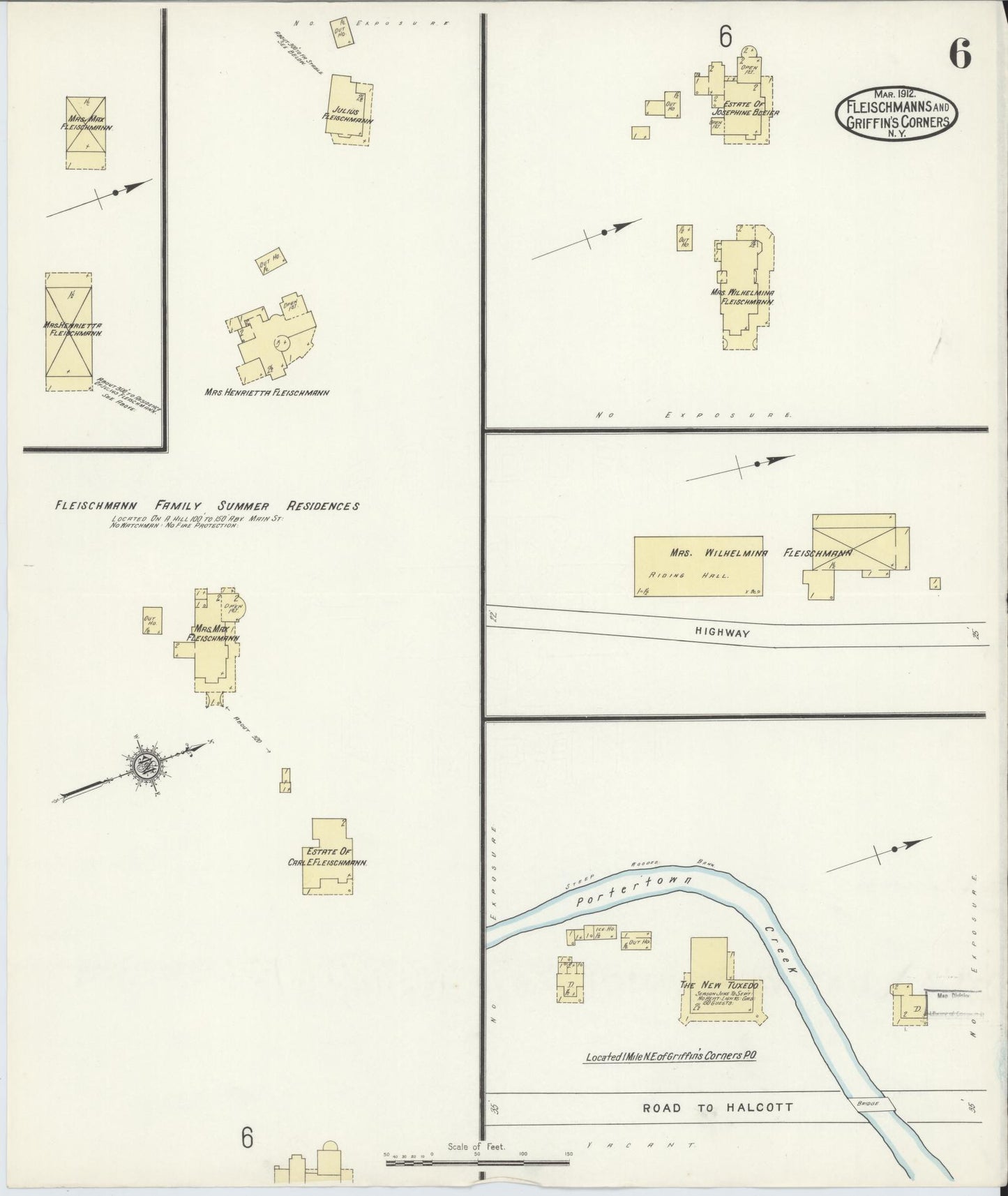 Sanborn Fire Insurance Map from Fleischmanns, Delaware County, New York (1912), Sheet #0006 - Historic Sanborn Fire Insurance Map Print, vintage old map wall art, antique decor, genealogy gift, Fleischmanns Delaware map