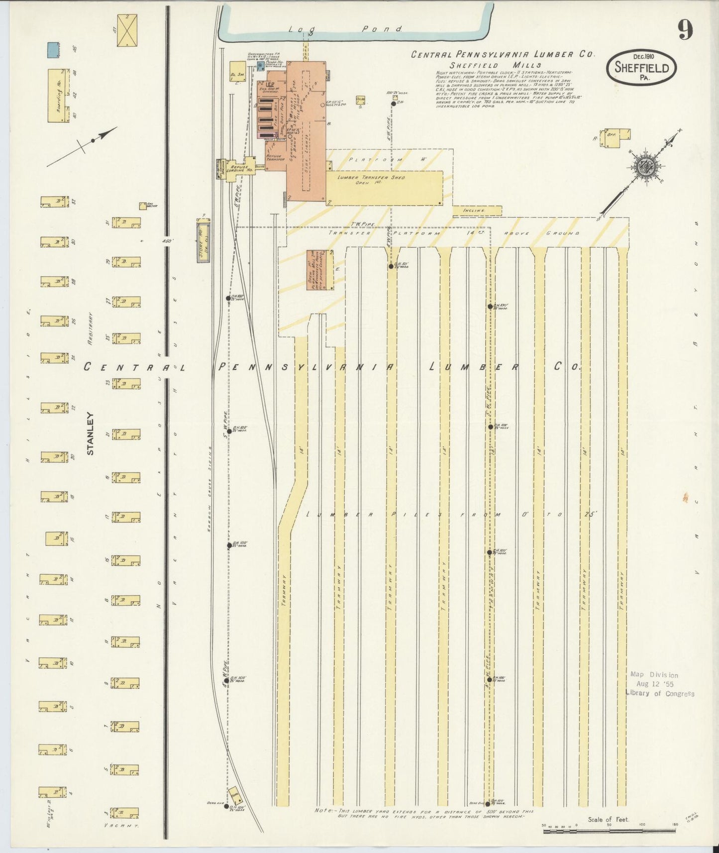 Sanborn Fire Insurance Map from Sheffield, Warren County, Pennsylvania (1910), Sheet #0009 - Complete Map Set gallery image, historic Sanborn map, vintage wall art, Pennsylvania Pennsylvania