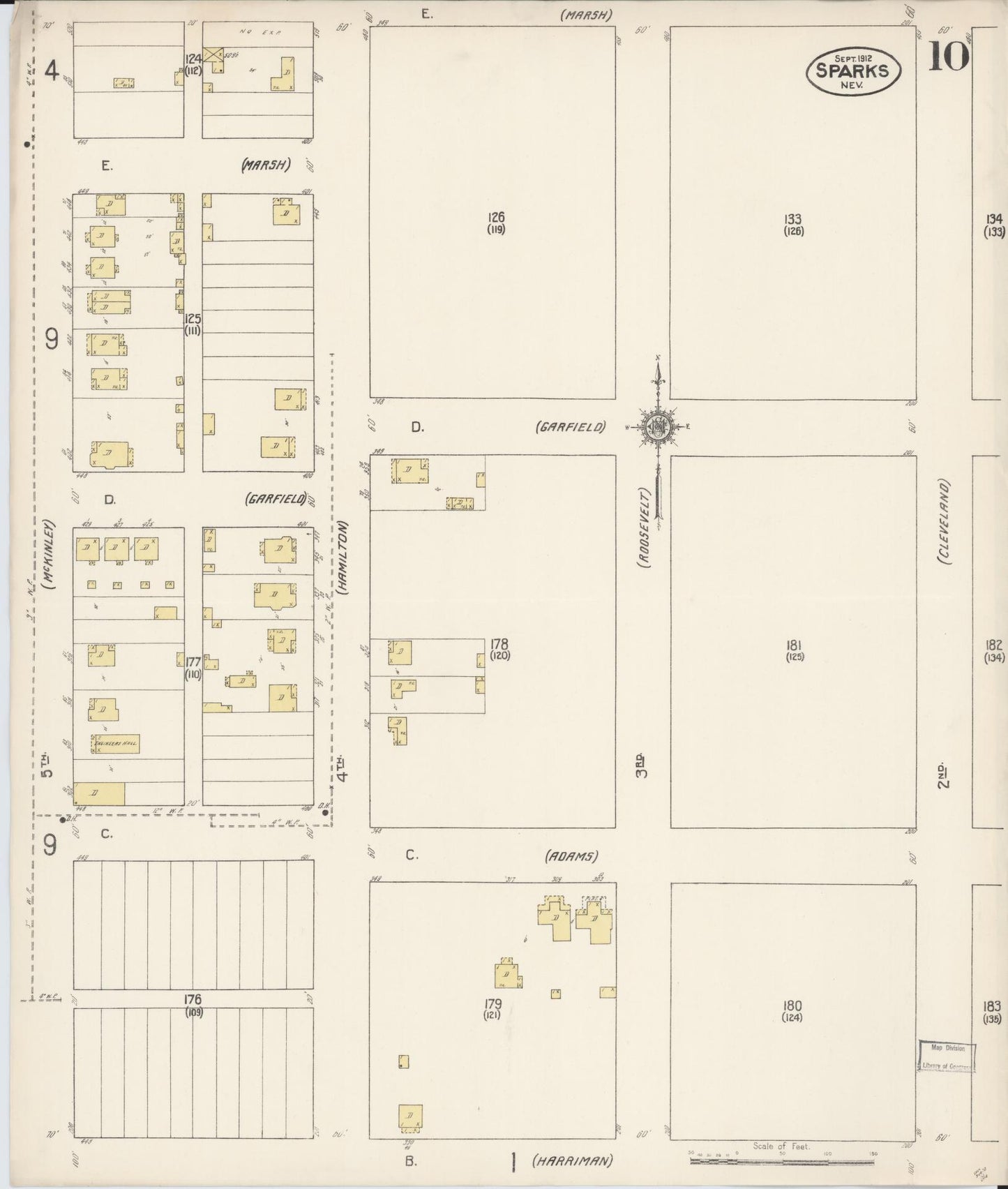 Sanborn Fire Insurance Map from Sparks, Washoe County, Nevada (1912), Sheet #0010 - Complete Map Set gallery image, historic Sanborn map, vintage wall art, Nevada Nevada