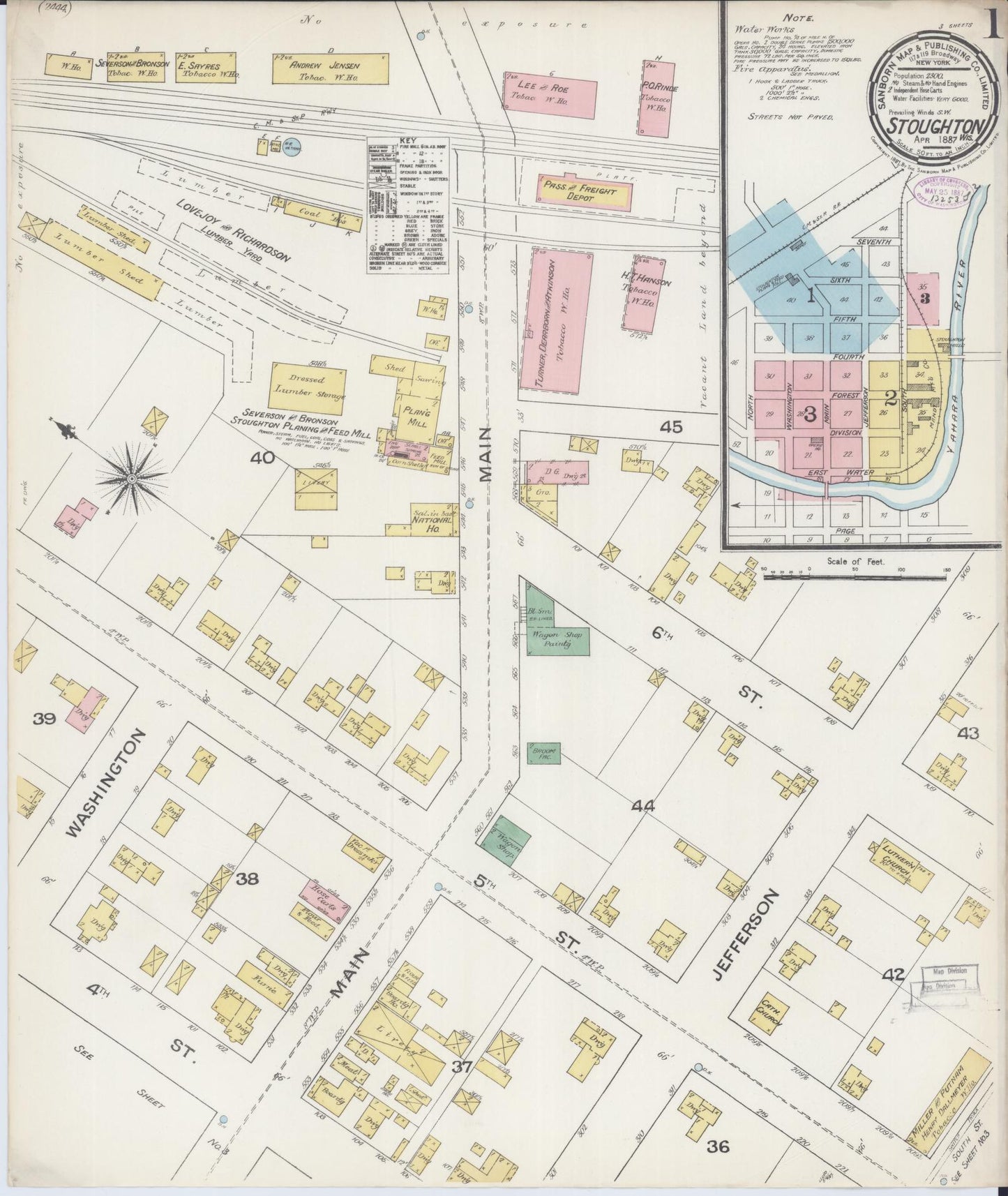 Stoughton, Dane County, Wisconsin (1887) – Sanborn Fire Insurance Map – Map View