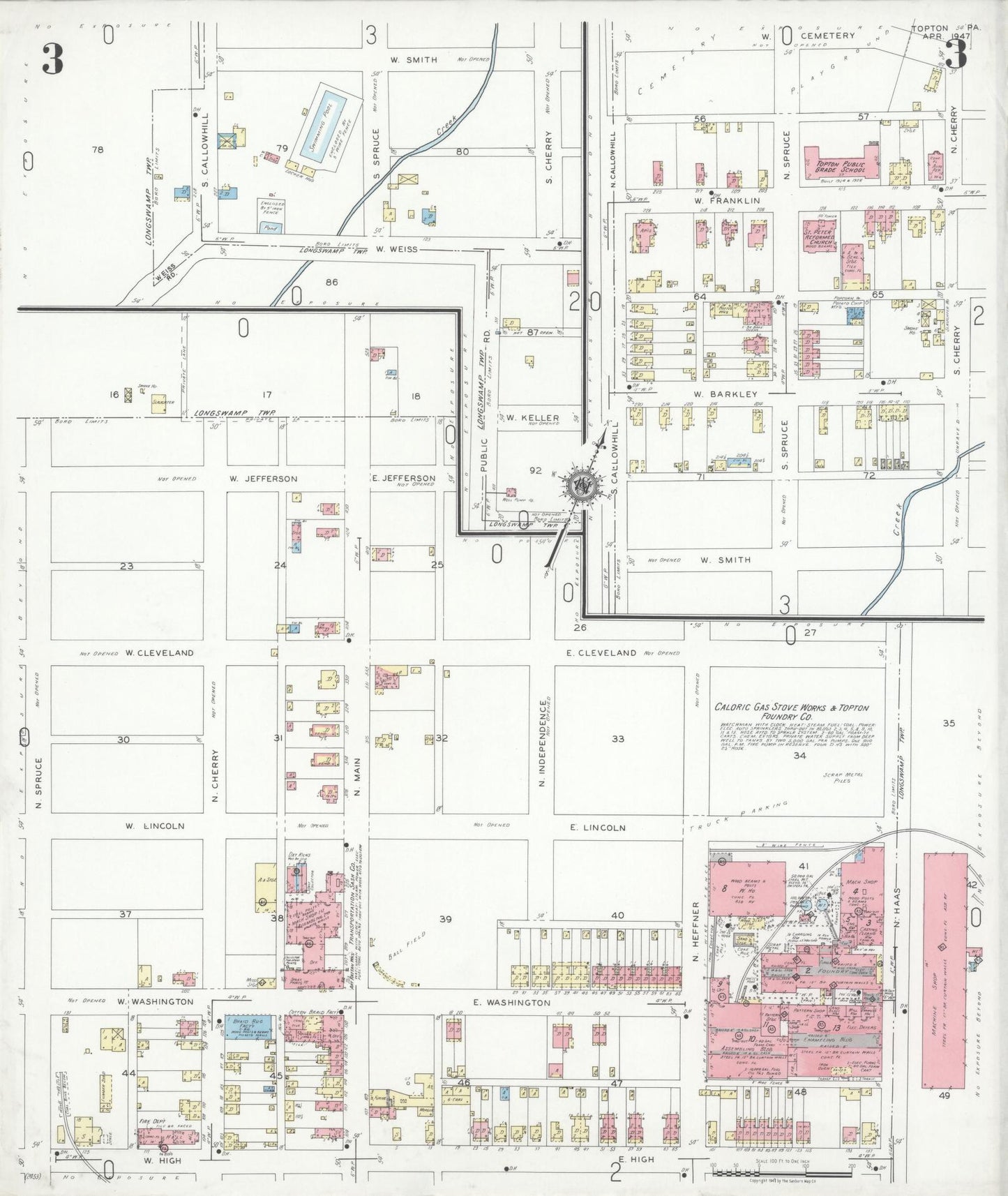 Sanborn Fire Insurance Map from Topton, Berks County, Pennsylvania (1947), Sheet #0003 - Complete Map Set gallery image, historic Sanborn map, vintage wall art, Pennsylvania Pennsylvania