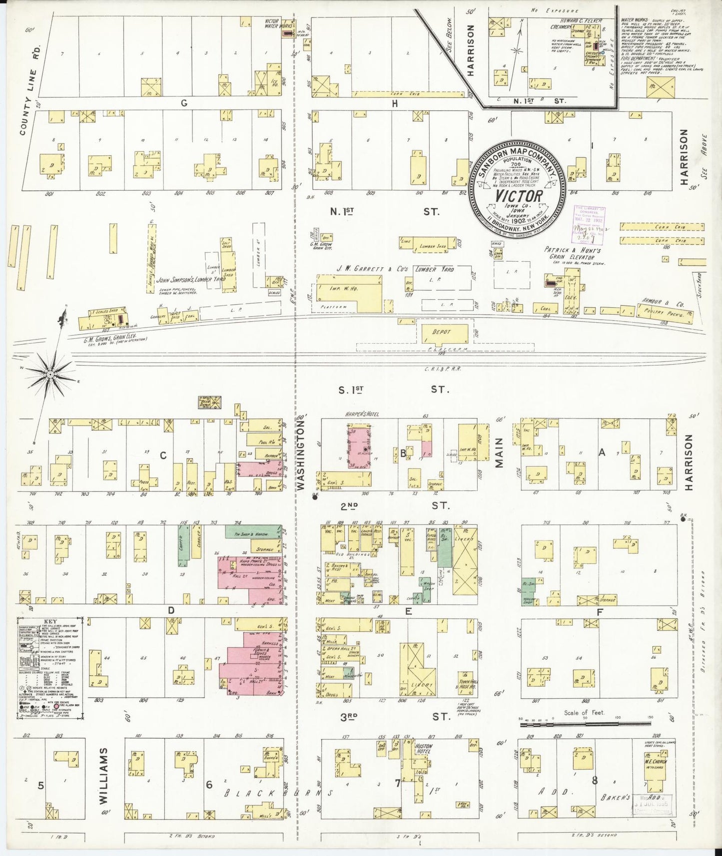 Sanborn Fire Insurance Map from Victor, Iowa County, Iowa. (1902) – Map View