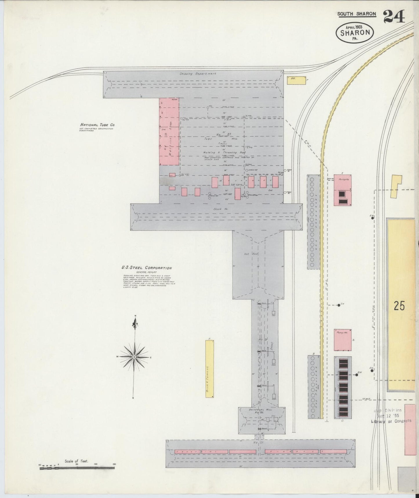Sanborn Fire Insurance Map from Sharon, Mercer County, Pennsylvania. (1903), Sheet 24 – Historic Sanborn Fire Insurance Map Print