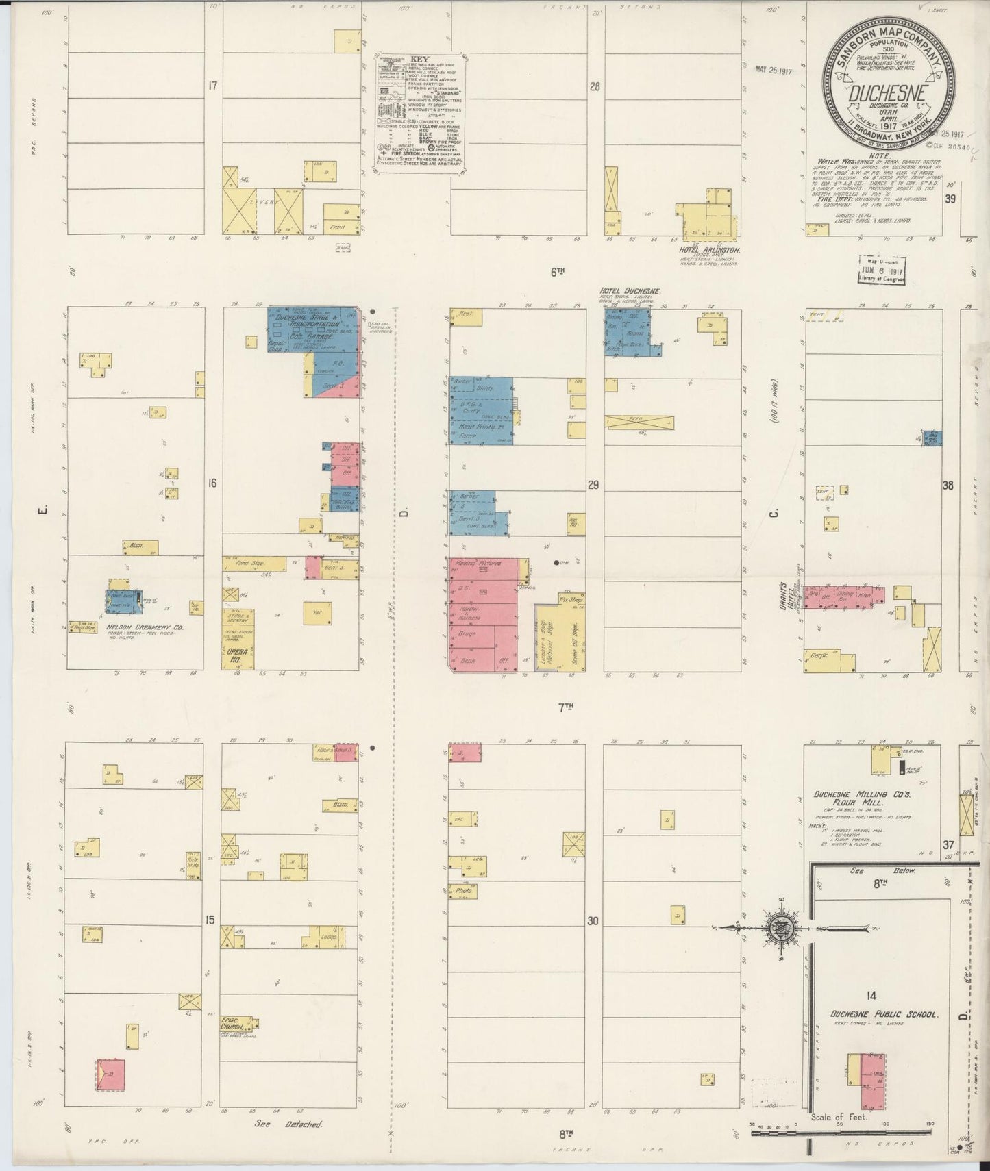 Sanborn Fire Insurance Map from Duchesne, Duchesne County, Utah (1917), Sheet #0001 - Historic Sanborn Fire Insurance Map Print, vintage old map wall art, antique decor, genealogy gift, Utah Utah map