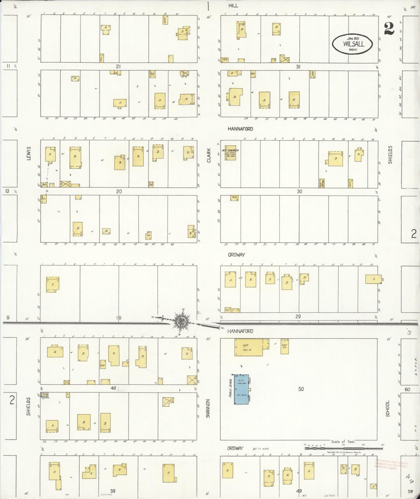 Sanborn Fire Insurance Map from Wilsall, Park County, Montana (1921), Sheet #0002 - Complete Map Set gallery image, historic Sanborn map, vintage wall art, Montana Montana