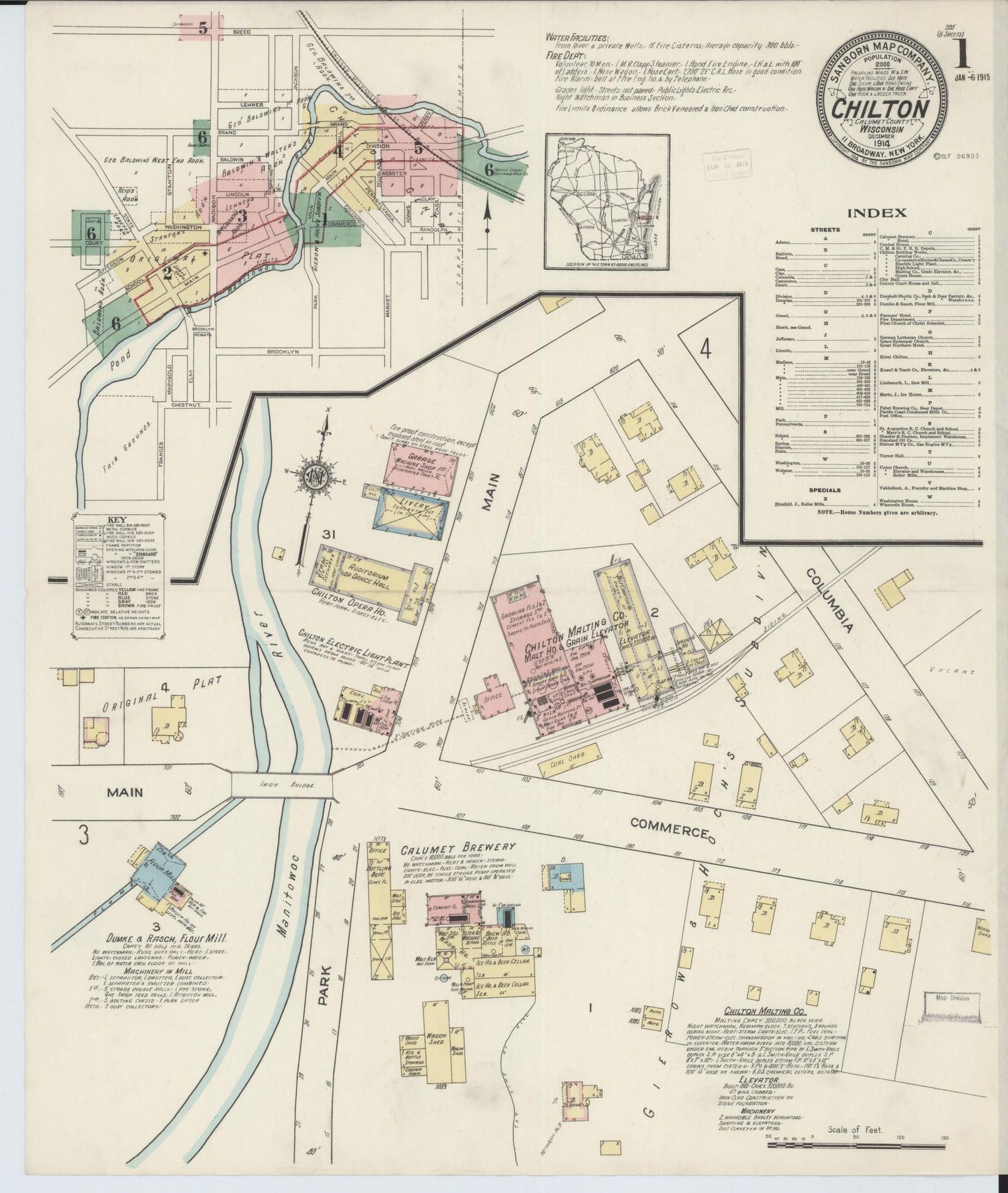 Chilton, Calumet County, Wisconsin (1914) – Sanborn Fire Insurance Map – Map View