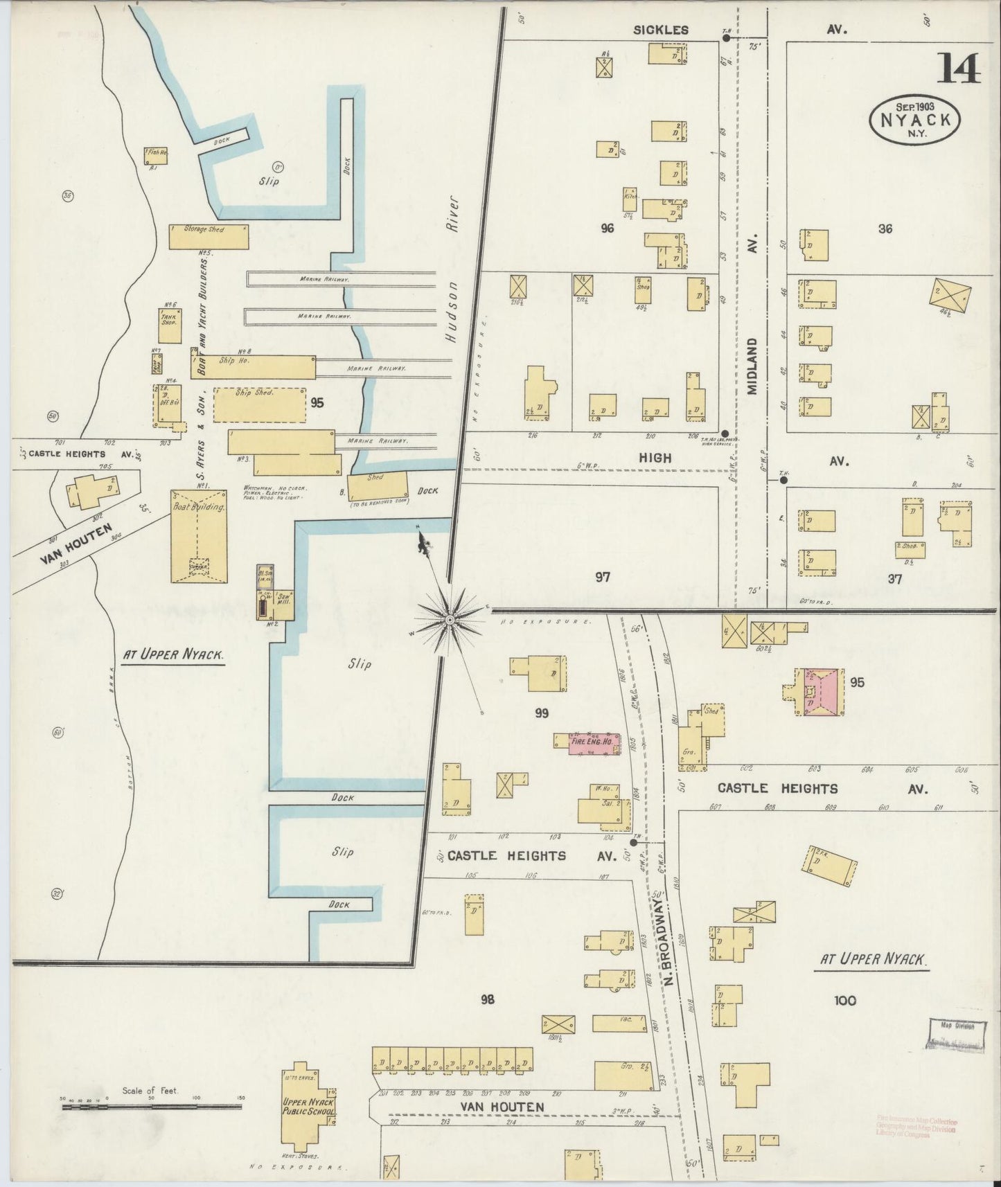Sanborn Fire Insurance Map from Nyack, Rockland County, New York. (1903), Sheet #0014