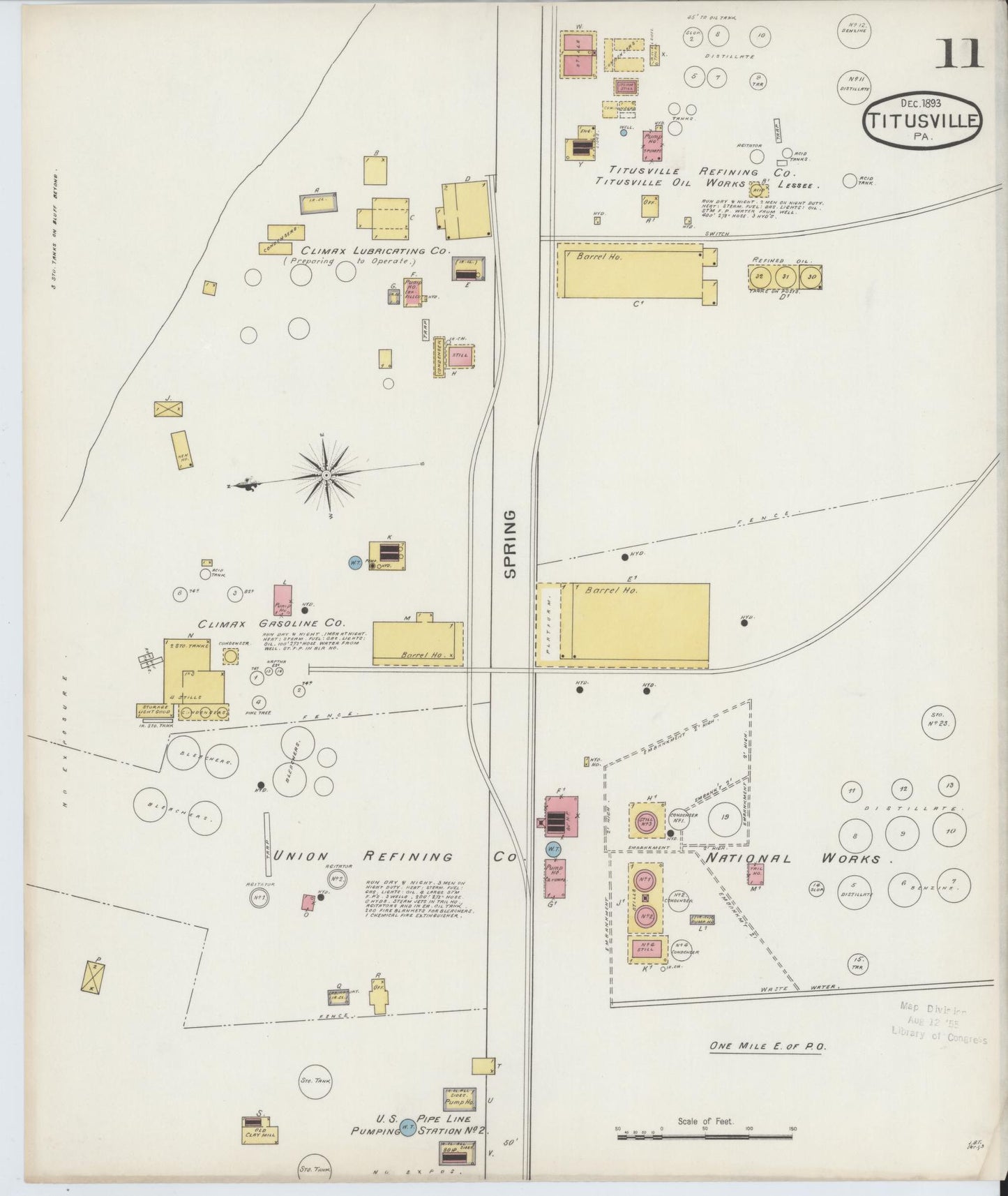 Sanborn Fire Insurance Map from Titusville, Crawford County, Pennsylvania (1893), Sheet #0011 - Complete Map Set gallery image, historic Sanborn map, vintage wall art, Pennsylvania Pennsylvania