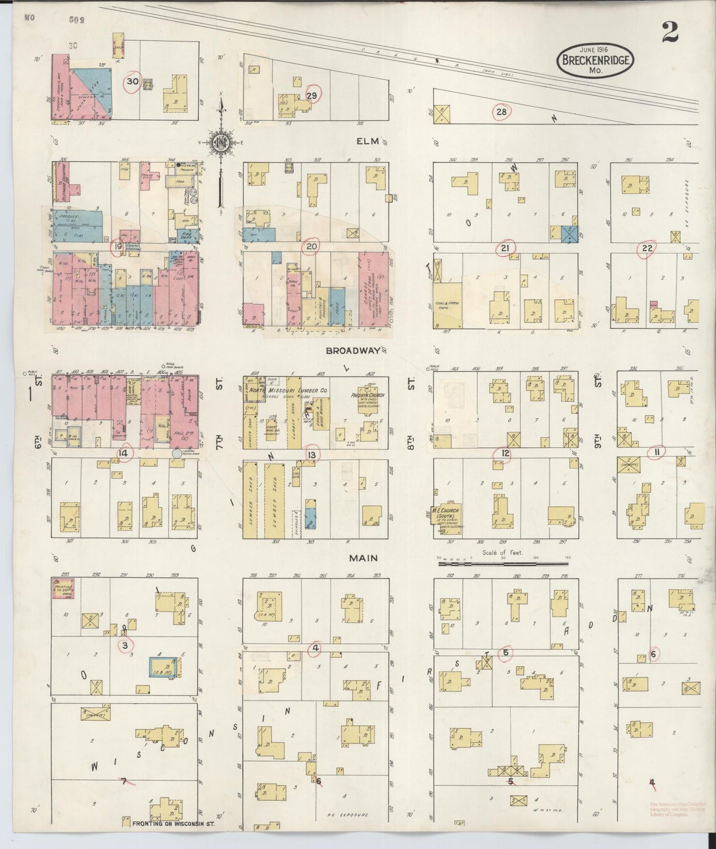 Sanborn Fire Insurance Map from Breckenridge, Caldwell County, Missouri (1935), Sheet #0002 - Complete Map Set gallery image, historic Sanborn map, vintage wall art, Missouri Missouri