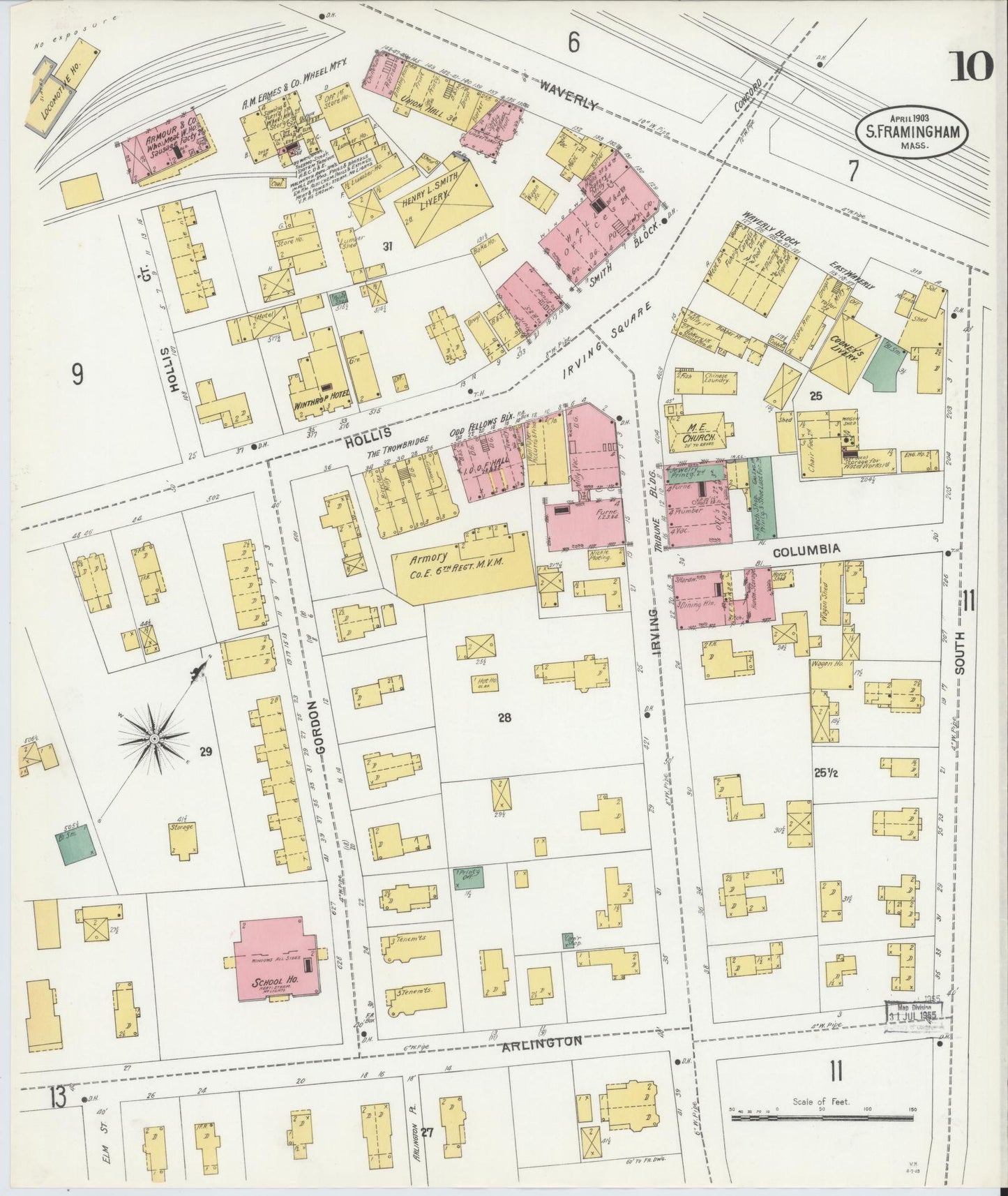 Sanborn Fire Insurance Map from South Farmington, Middlesex County, Massachusetts (1903), Sheet #0010 - Historic Sanborn Fire Insurance Map Print, vintage old map wall art, antique decor, genealogy gift, Massachusetts Massachusetts map