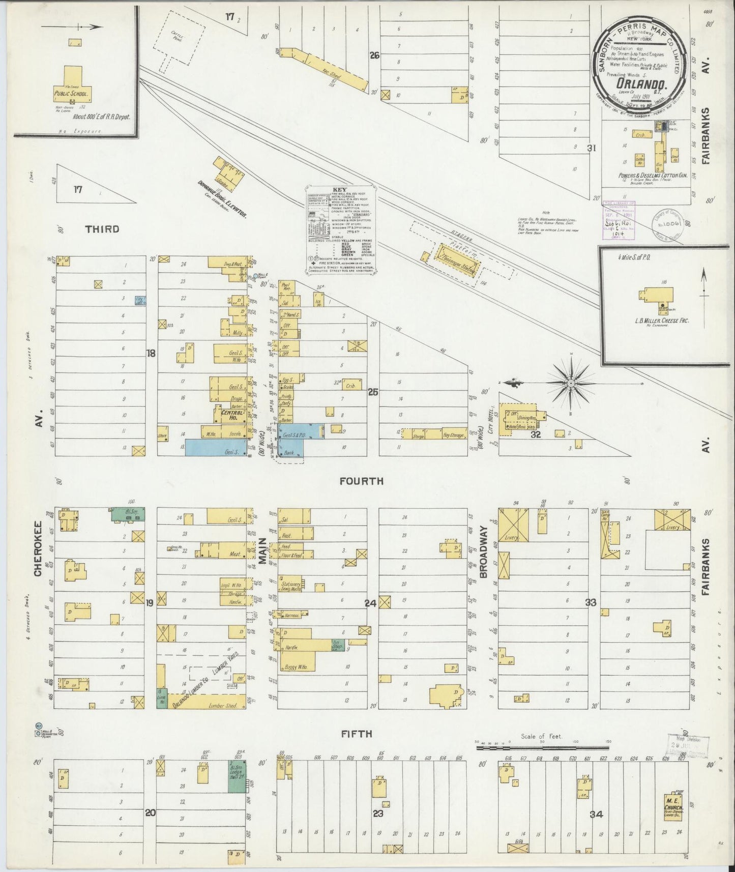 Sanborn Fire Insurance Map from Orlando, Logan County, Oklahoma (1901), Sheet #0001 - Historic Sanborn Fire Insurance Map Print, vintage old map wall art, antique decor, genealogy gift, Oklahoma Oklahoma map