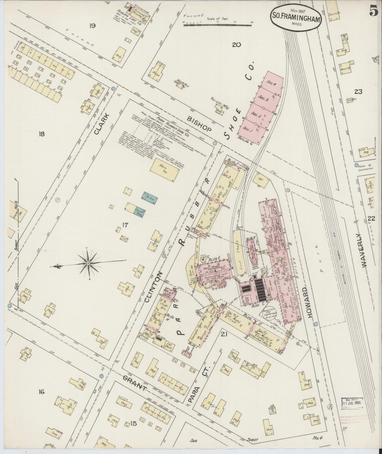 Sanborn Fire Insurance Map from South Farmington, Middlesex County, Massachusetts (1887), Sheet #0005 - Historic Sanborn Fire Insurance Map Print, vintage old map wall art, antique decor, genealogy gift, Massachusetts Massachusetts map