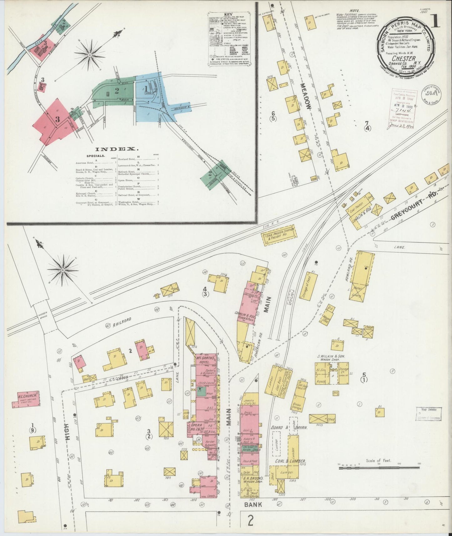 Sanborn Fire Insurance Map from Chester, Orange County, New York. (1900) – Historic Sanborn Fire Insurance Map Print