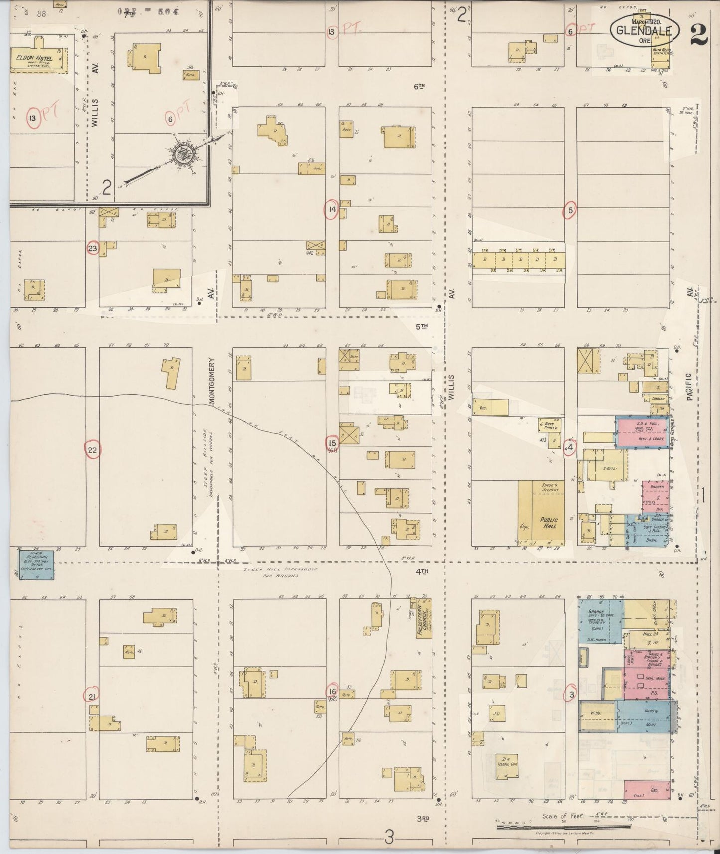 Sanborn Fire Insurance Map from Glendale, Douglas County, Oregon (1931), Sheet #0002 - Historic Sanborn Fire Insurance Map Print, vintage old map wall art, antique decor, genealogy gift, Oregon Oregon map