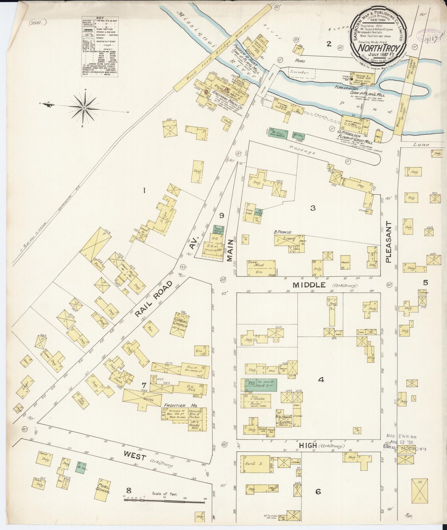 Sanborn Fire Insurance Map from North Troy, Orleans County, Vermont. (1887) – Historic Sanborn Fire Insurance Map Print