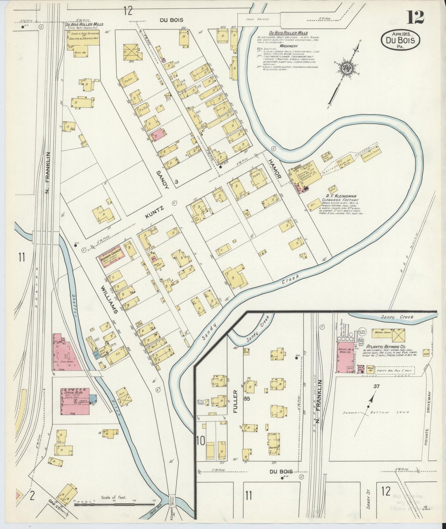 Sanborn Fire Insurance Map from Du Bois, Clearfield County, Pennsylvania (1913), Sheet #0012 - Historic Sanborn Fire Insurance Map Print, vintage old map wall art, antique decor, genealogy gift, Pennsylvania Pennsylvania map