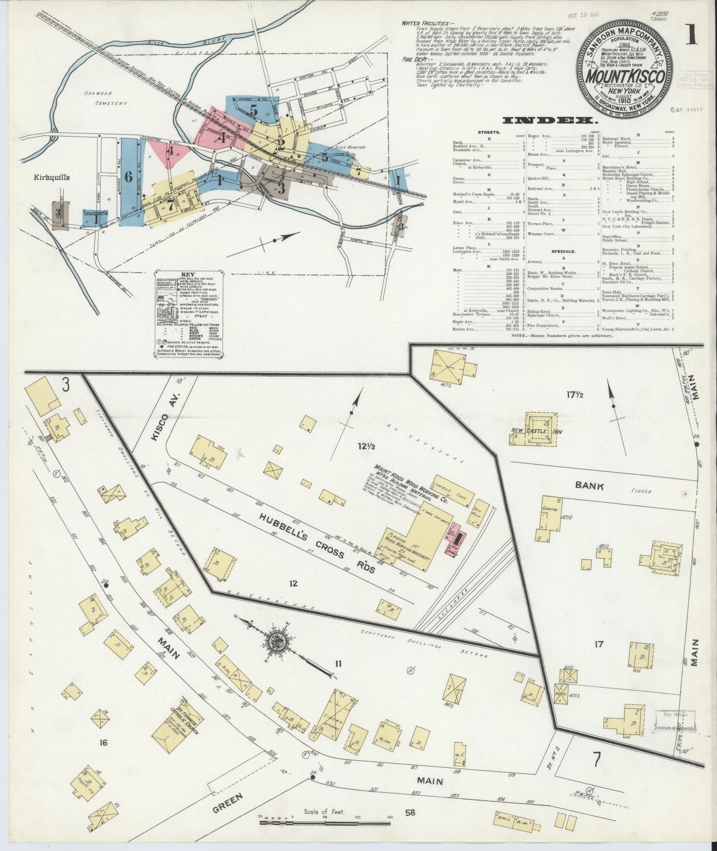 Sanborn Fire Insurance Map from Mount Kisco, Westchester County, New York. (1910) – Historic Sanborn Fire Insurance Map Print
