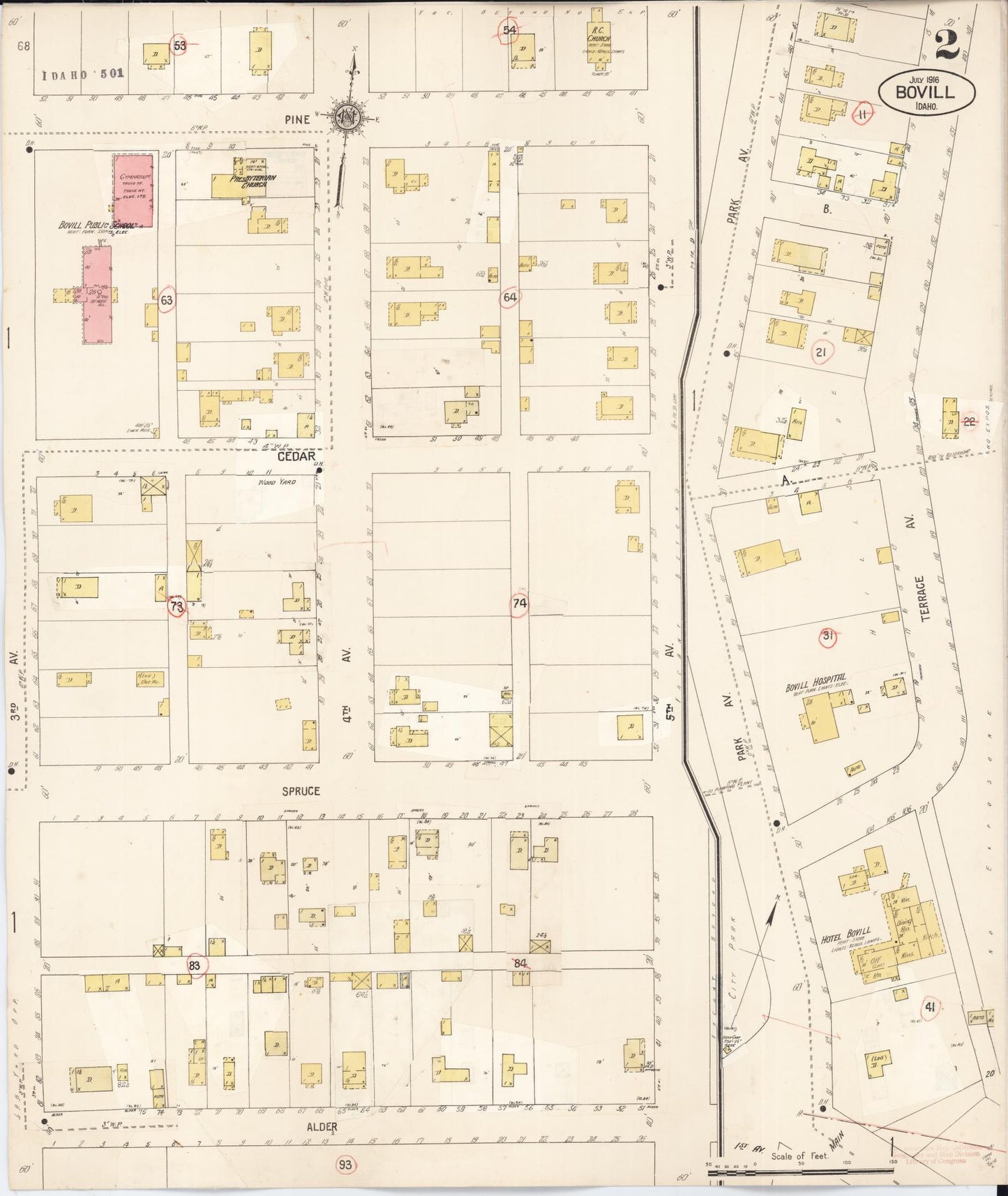 Sanborn Fire Insurance Map from Bovill, Latah County, Idaho (1928), Sheet #0002 - Complete Map Set gallery image, historic Sanborn map, vintage wall art, Idaho Idaho