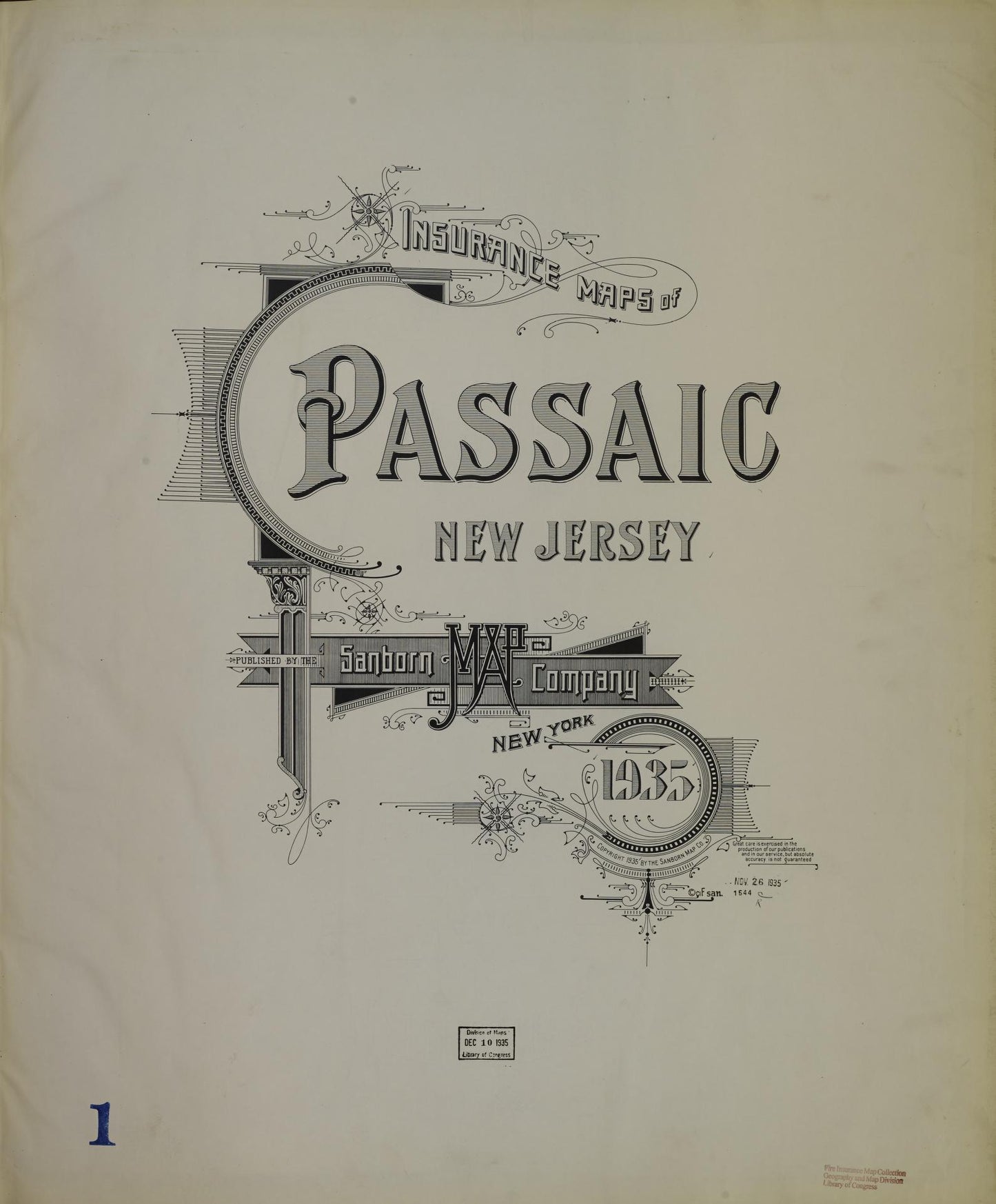 Sanborn Fire Insurance Map from Passaic, Passaic County, New Jersey. (1935) – Historic Sanborn Fire Insurance Map Print