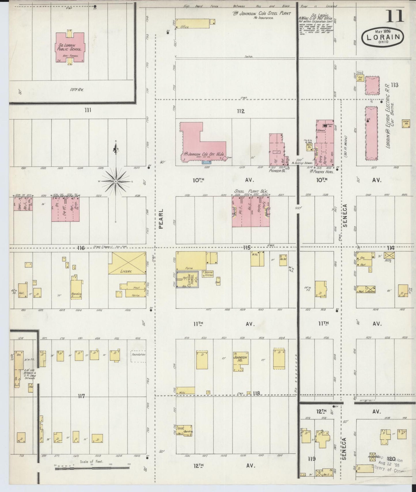Sanborn Fire Insurance Map from Lorain, Lorain County, Ohio (1896), Sheet #0011 - Complete Map Set gallery image, historic Sanborn map, vintage wall art, Ohio Ohio