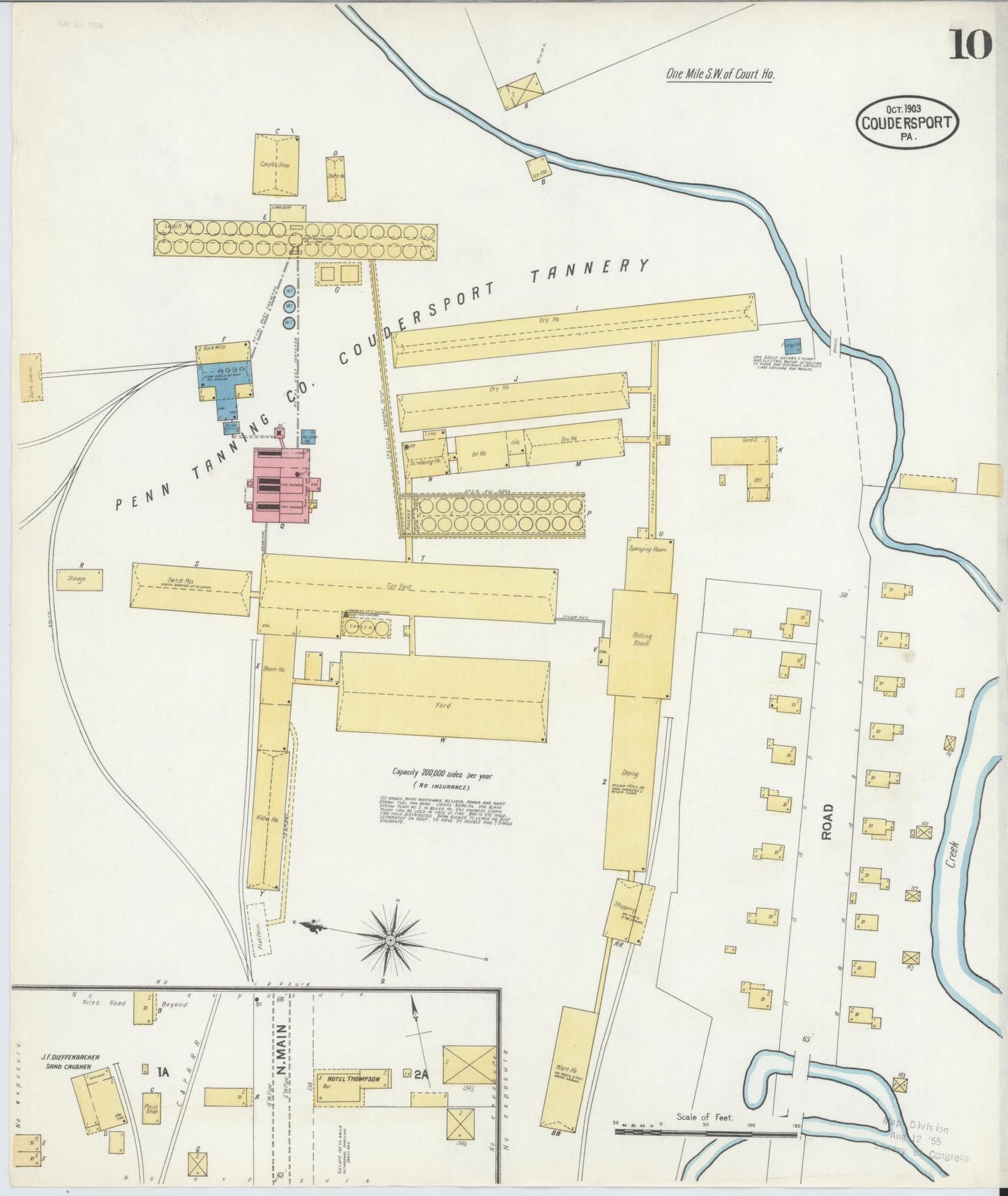 Sanborn Fire Insurance Map from Coudersport, Potter County, Pennsylvania (1903), Sheet #0010 - Historic Sanborn Fire Insurance Map Print, vintage old map wall art, antique decor, genealogy gift, Pennsylvania Pennsylvania map