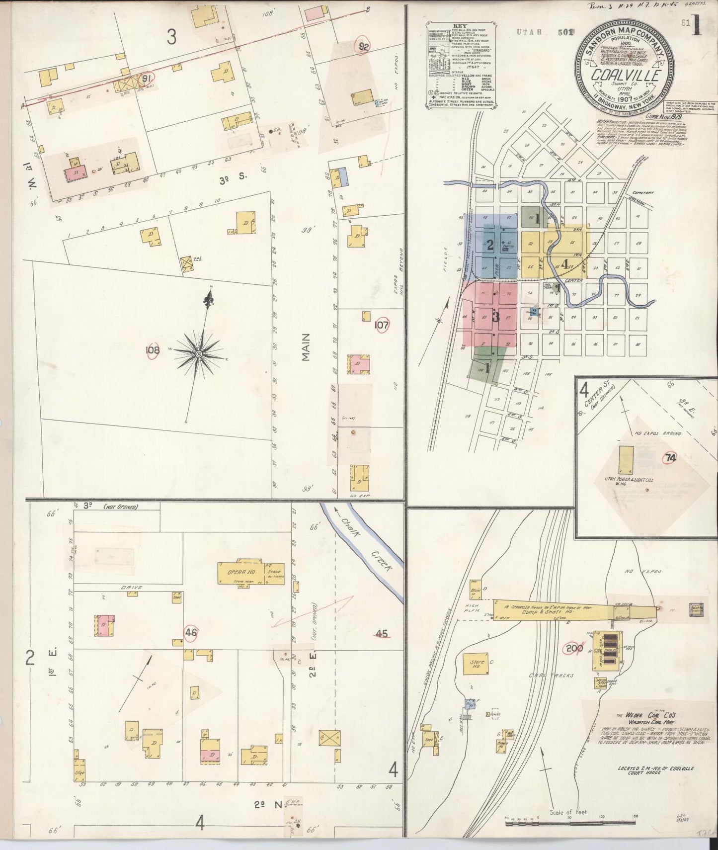 Sanborn Fire Insurance Map from Coalville, Summit County, Utah (1929), Sheet #0001 - Historic Sanborn Fire Insurance Map Print, vintage old map wall art, antique decor, genealogy gift, Utah Utah map