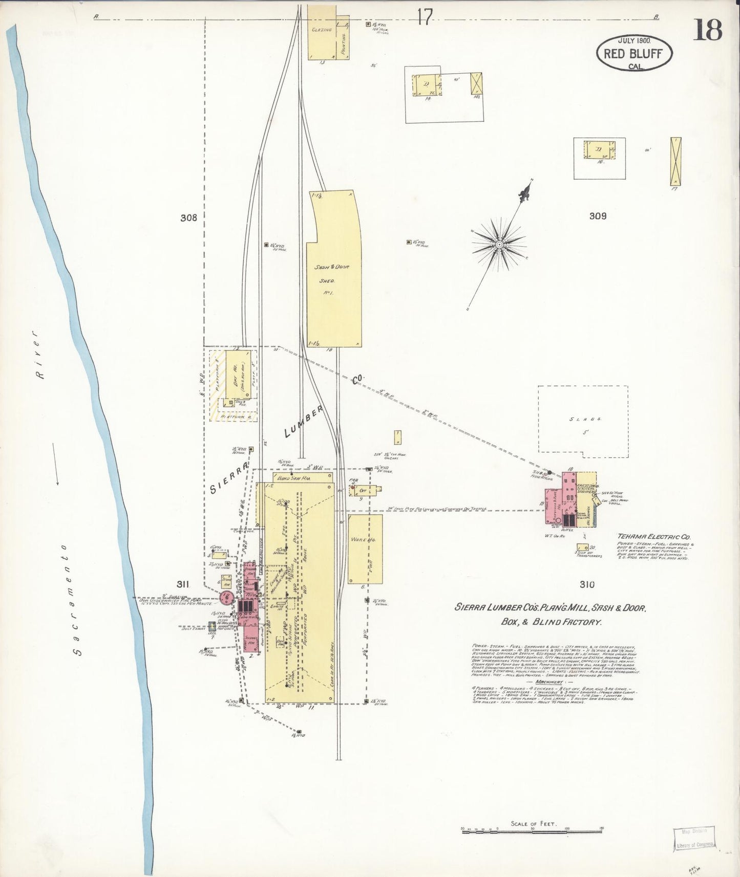 Sanborn Fire Insurance Map from Red Bluff, Tehama County, California (1900), Sheet #0018 - Complete Map Set gallery image, historic Sanborn map, vintage wall art, California California