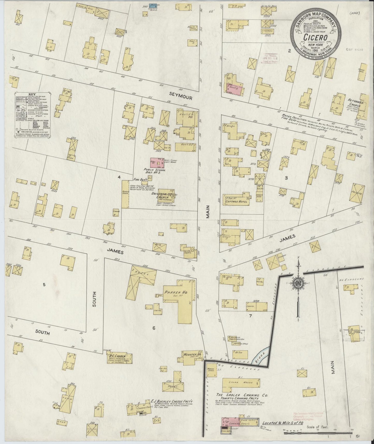 Sanborn Fire Insurance Map from Cicero, Onondaga County, New York. (1911) – Historic Sanborn Fire Insurance Map Print