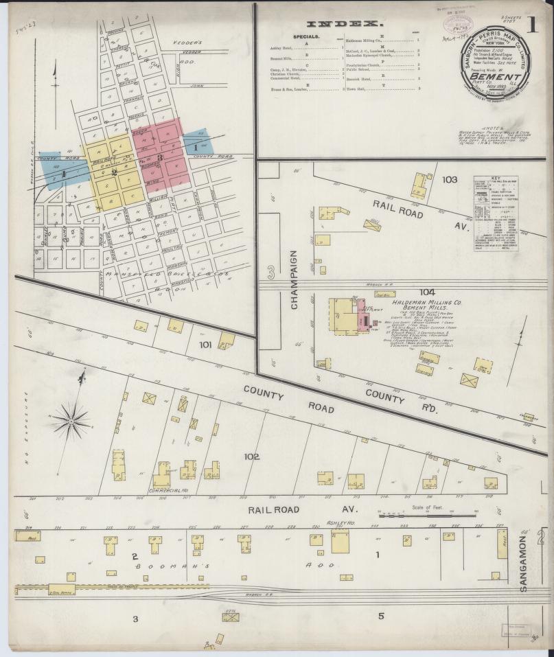 Sanborn Fire Insurance Map from Bement, Piatt County, Illinois. (1893) – Map View