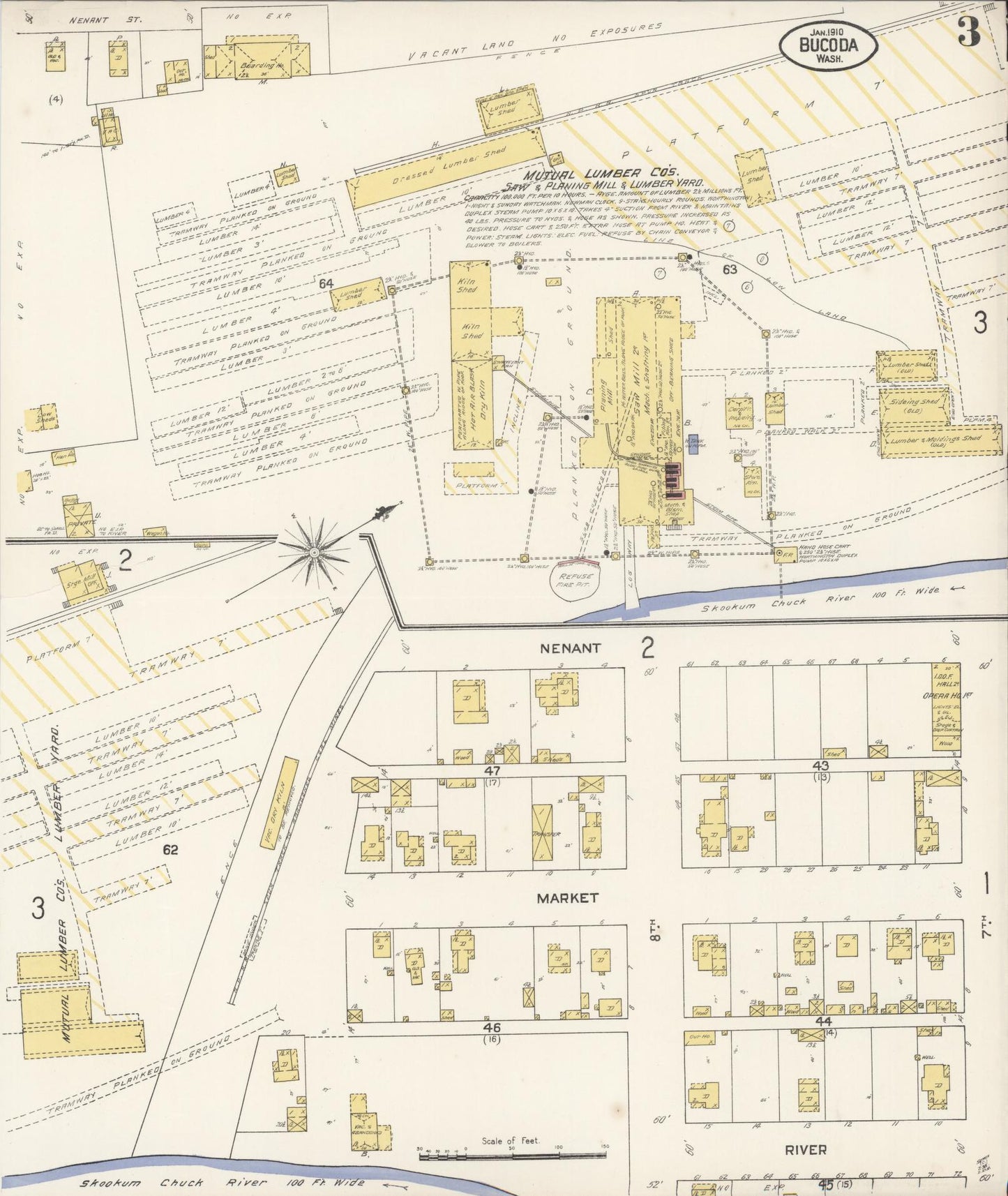 Sanborn Fire Insurance Map from Bucoda, Thurston County, Washington (1910), Sheet #0003 - Complete Map Set gallery image, historic Sanborn map, vintage wall art, Washington Washington