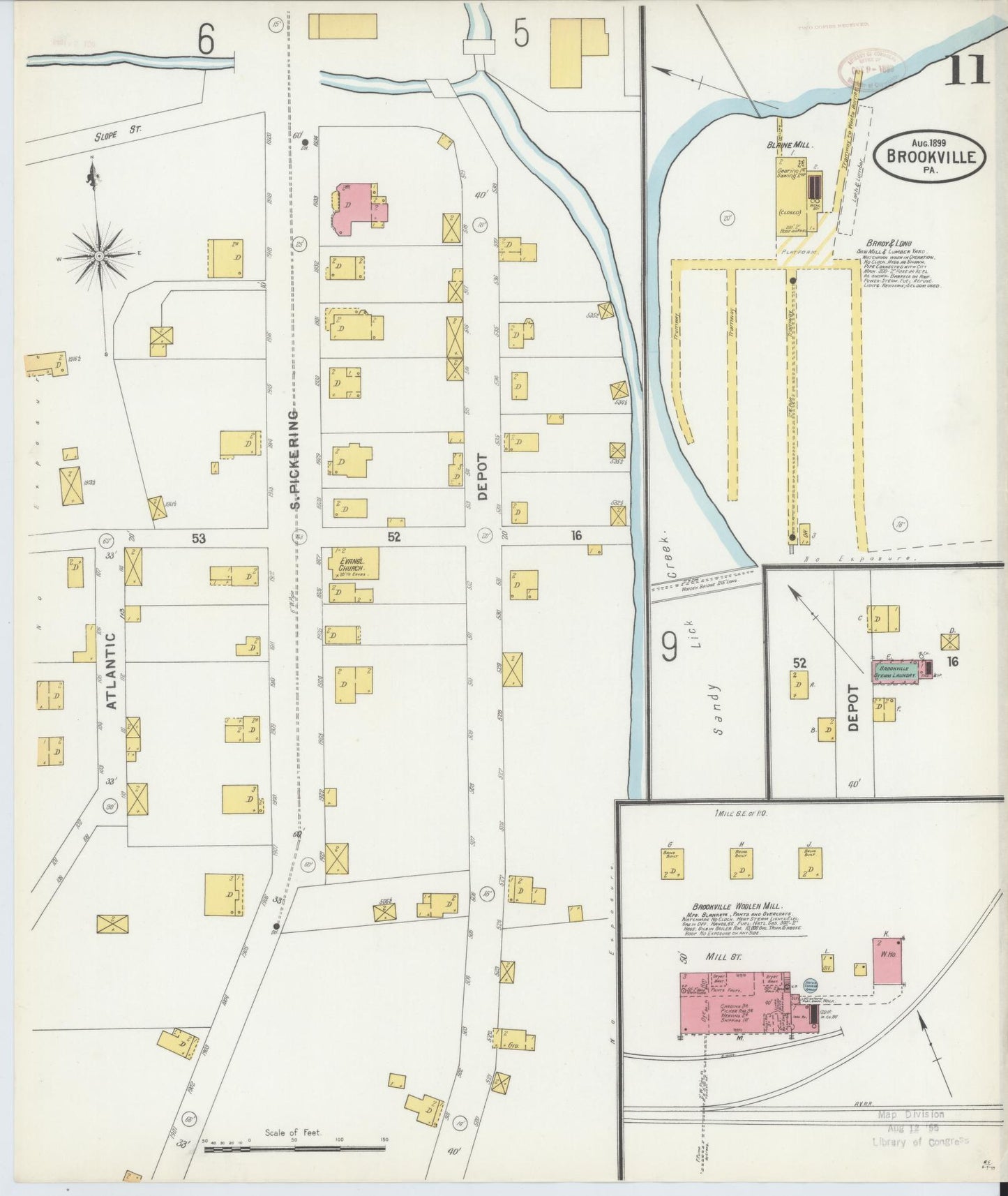 Sanborn Fire Insurance Map from Brookville, Jefferson County, Pennsylvania (1899), Sheet #0011 - Historic Sanborn Fire Insurance Map Print, vintage old map wall art, antique decor, genealogy gift, Pennsylvania Pennsylvania map
