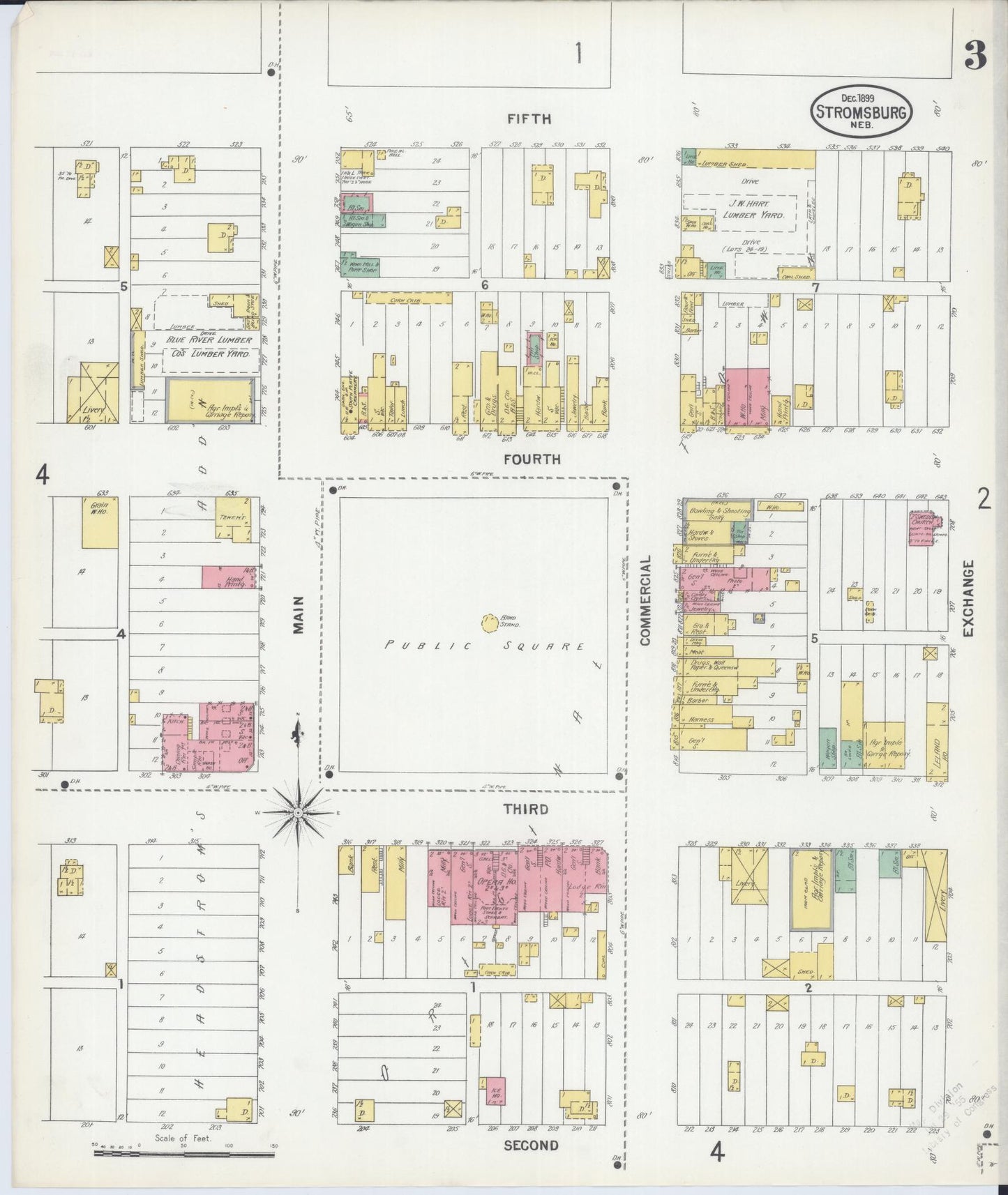 Sanborn Fire Insurance Map from Stromsburg, Polk County, Nebraska (1899), Sheet #0003 - Historic Sanborn Fire Insurance Map Print, vintage old map wall art, antique decor, genealogy gift, Nebraska Nebraska map