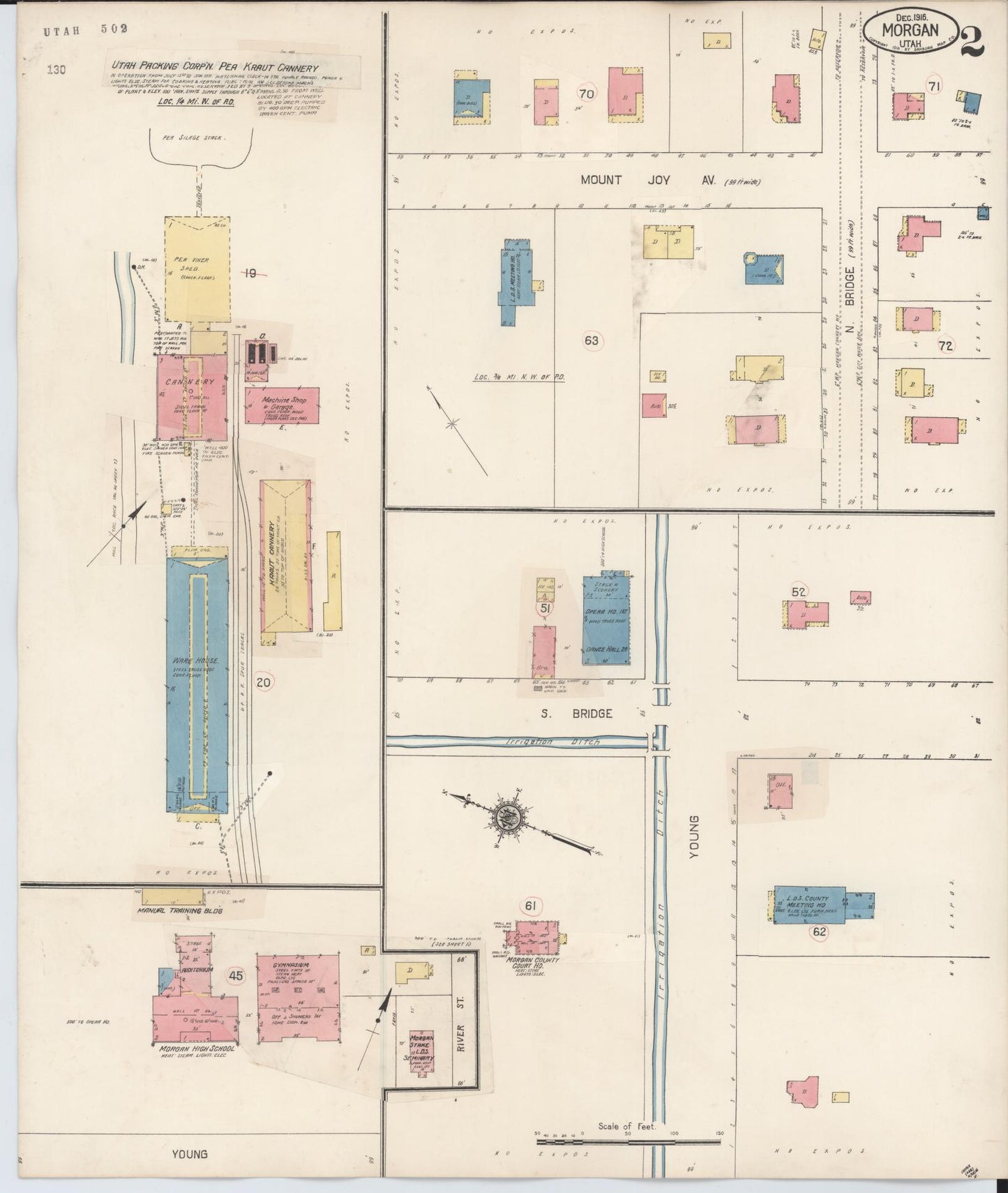 Sanborn Fire Insurance Map from Morgan, Morgan County, Utah (1929), Sheet #0002 - Historic Sanborn Fire Insurance Map Print, vintage old map wall art, antique decor, genealogy gift, Utah Utah map