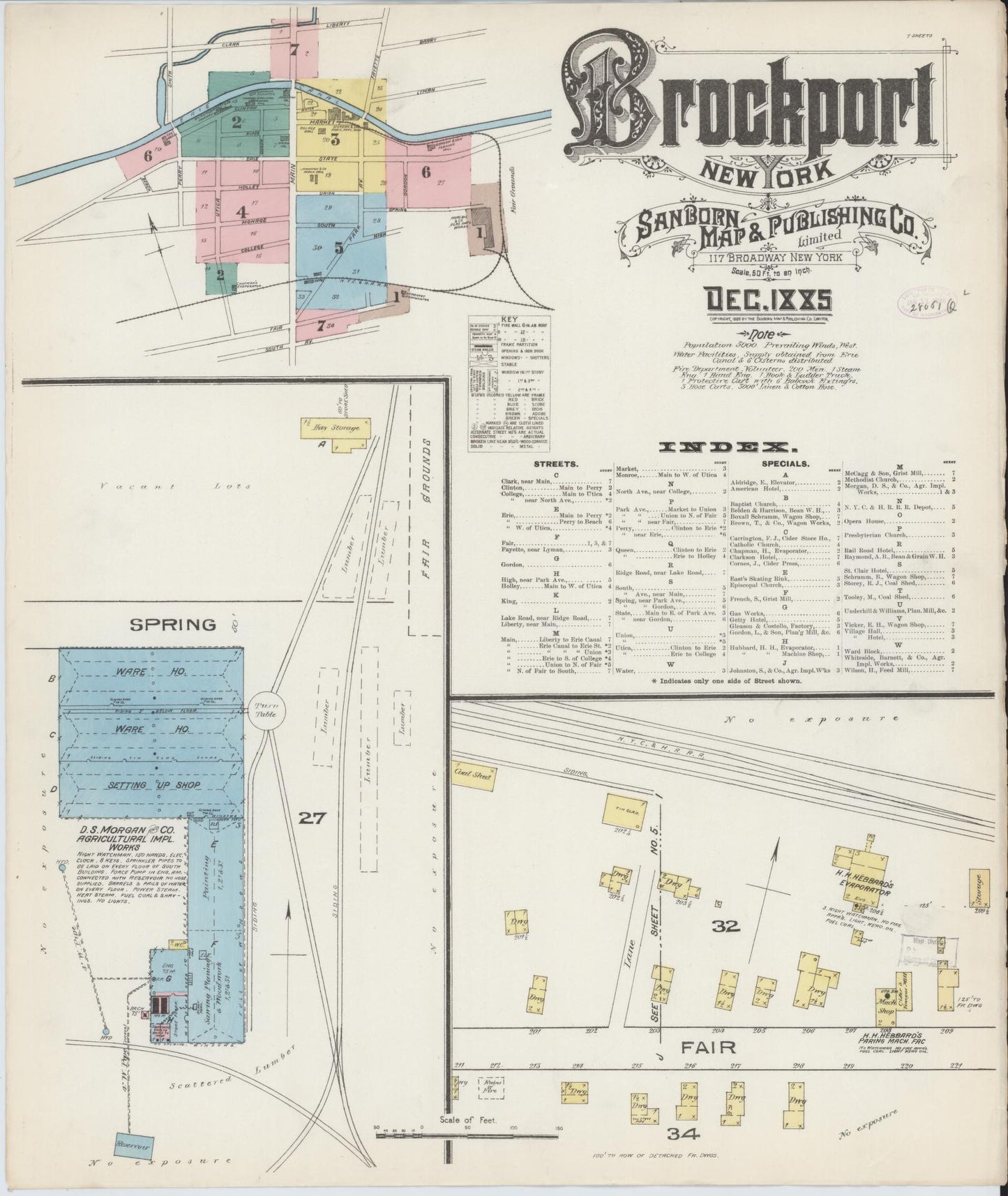 Sanborn Fire Insurance Map from Brockport, Monroe County, New York. (1885) – Historic Sanborn Fire Insurance Map Print